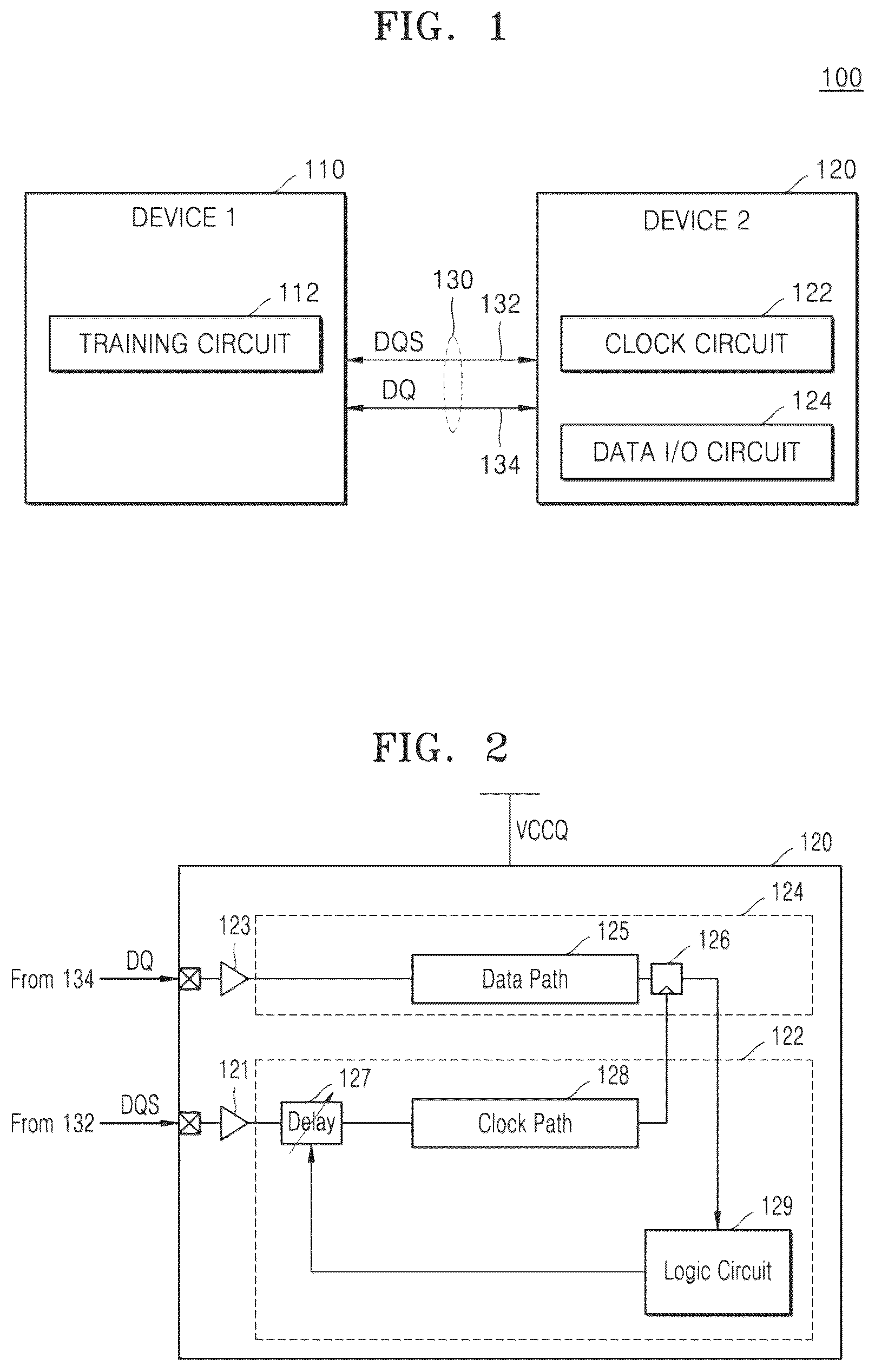 Patent US12591267 Figure 1 – Apparatuses and methods for adjusting skews between data and clock
