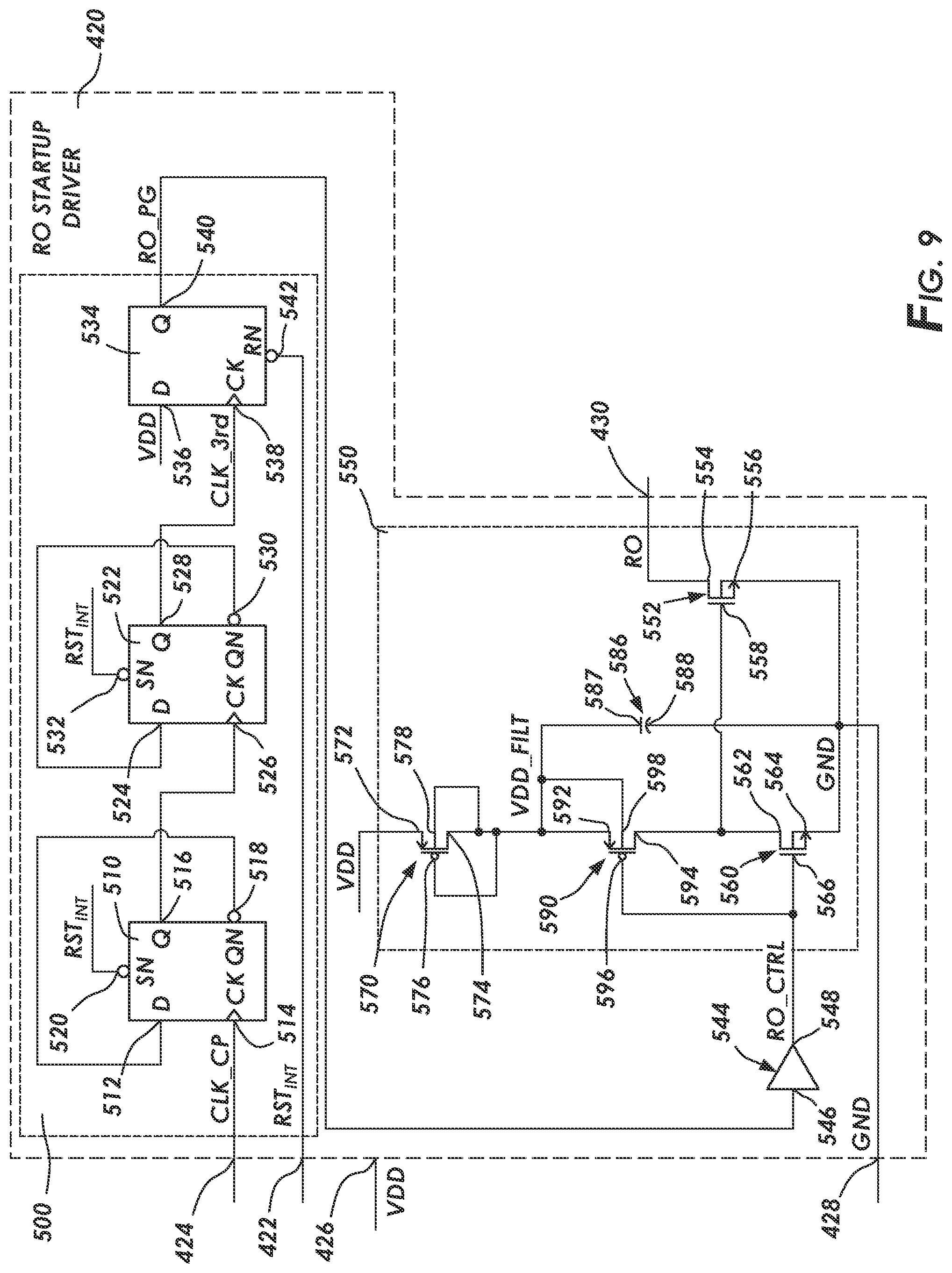 Patent US12591281 Figure 8 – Reset output with open drain configuration for functional safety (FUSA) applications