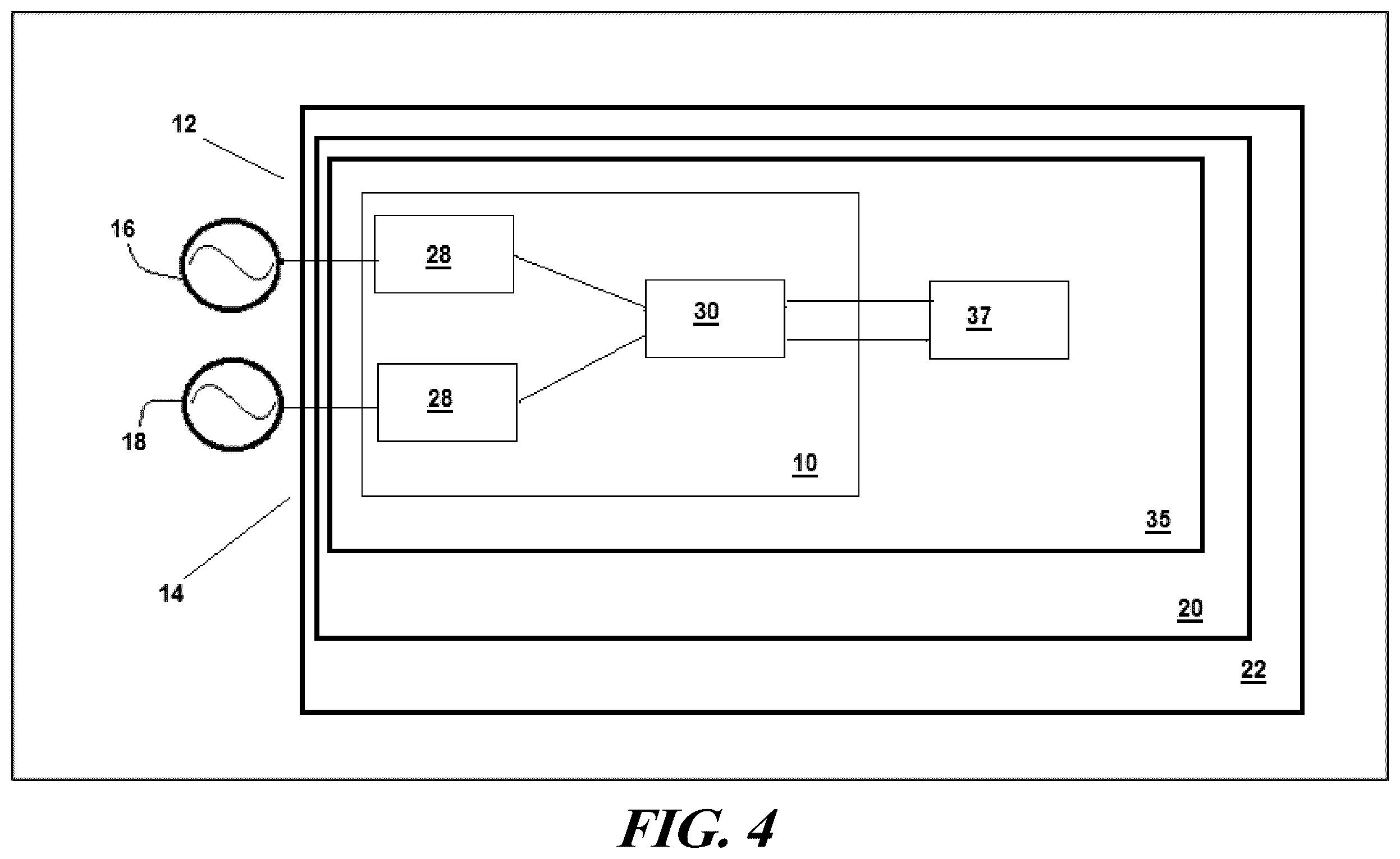 Patent US12591283 Figure 4 – Arrangement of first stage power factor correction circuit and second stage dc/dc converter between package and motherboard of it equipment