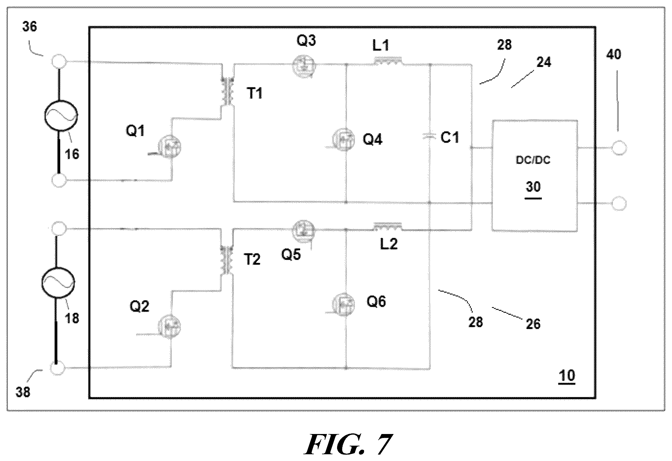 Patent US12591283 Figure 7 – Arrangement of first stage power factor correction circuit and second stage dc/dc converter between package and motherboard of it equipment