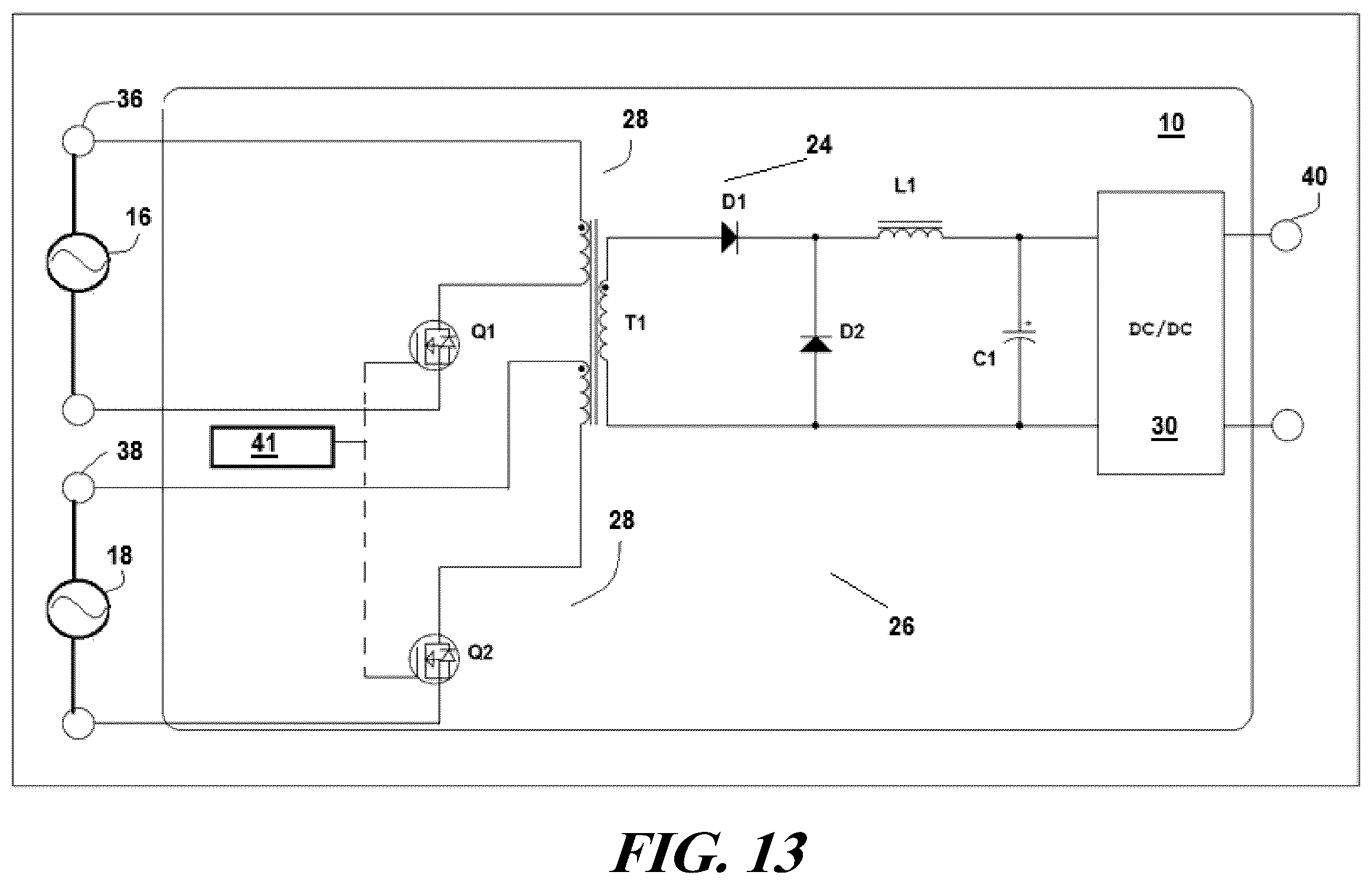 Patent US12591283 Figure 13 – Arrangement of first stage power factor correction circuit and second stage dc/dc converter between package and motherboard of it equipment