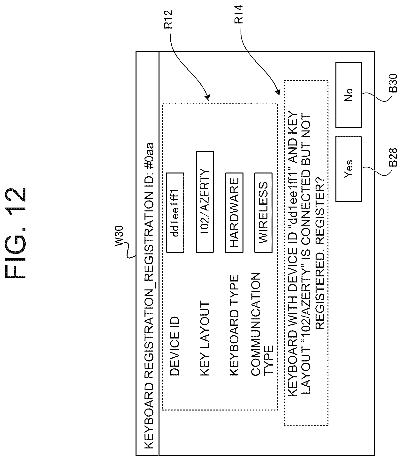 Patent US12591314 Figure 12 – Processing device, terminal device, method for determining input device, and method for displaying input screen