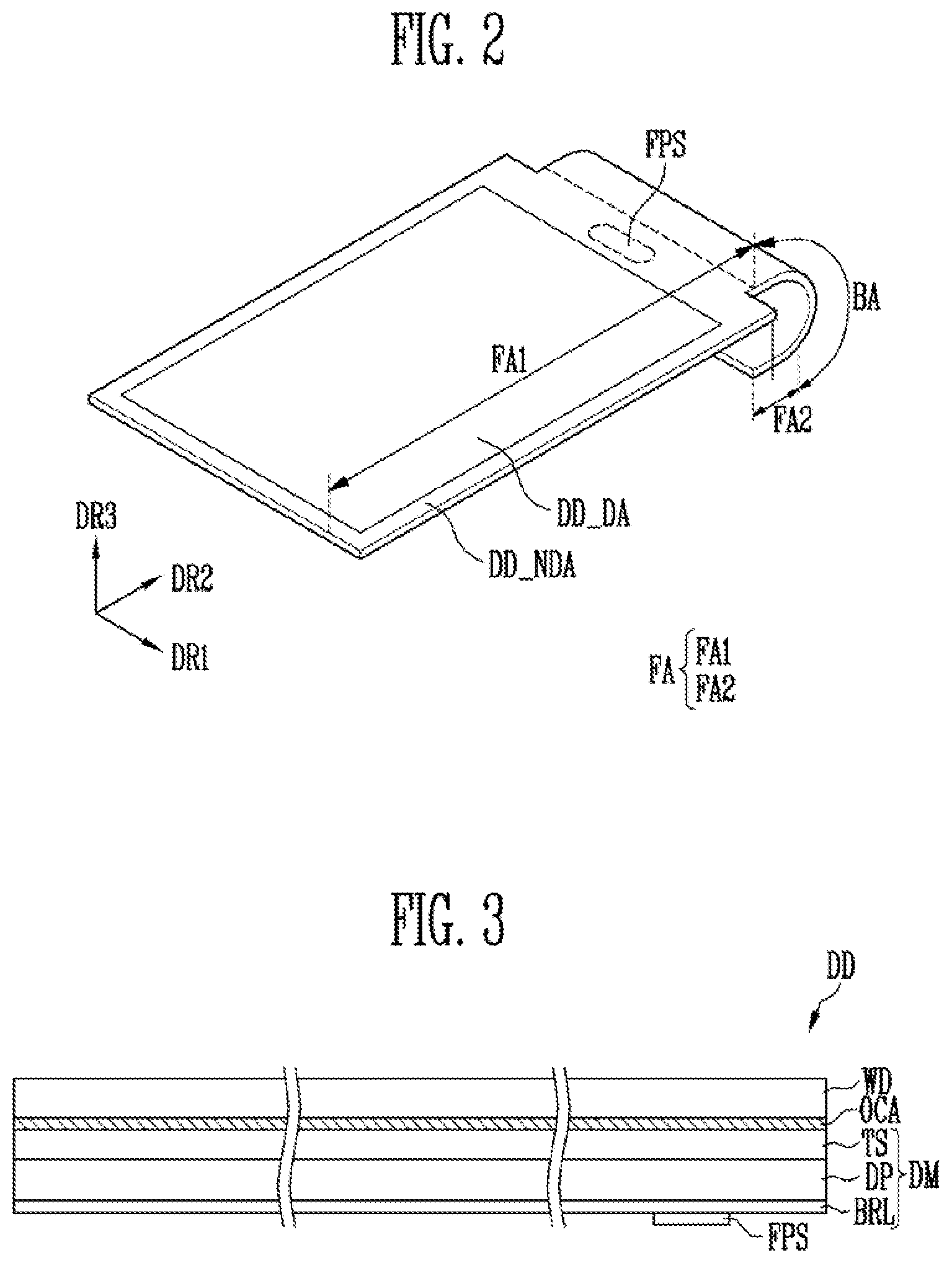 Patent US12591325 Figure 2 – Display device including a finger print sensor