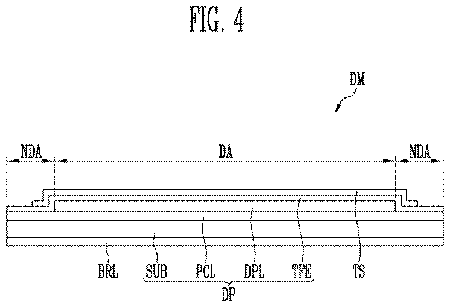 Patent US12591325 Figure 3 – Display device including a finger print sensor