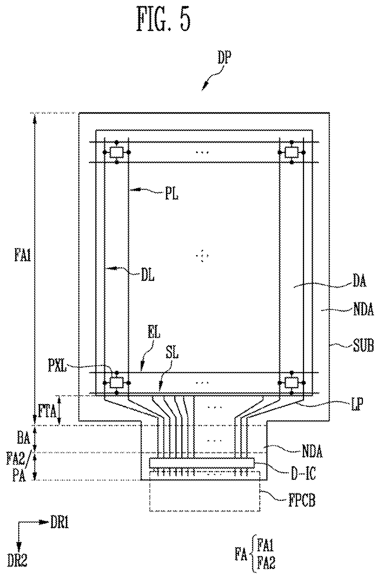 Patent US12591325 Figure 4 – Display device including a finger print sensor