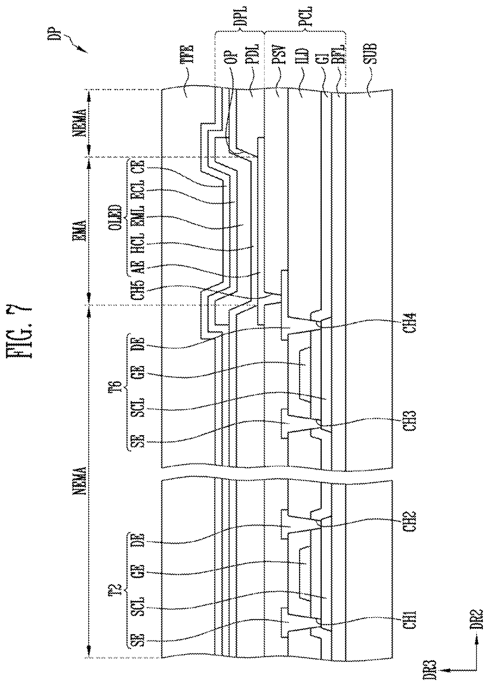 Patent US12591325 Figure 6 – Display device including a finger print sensor