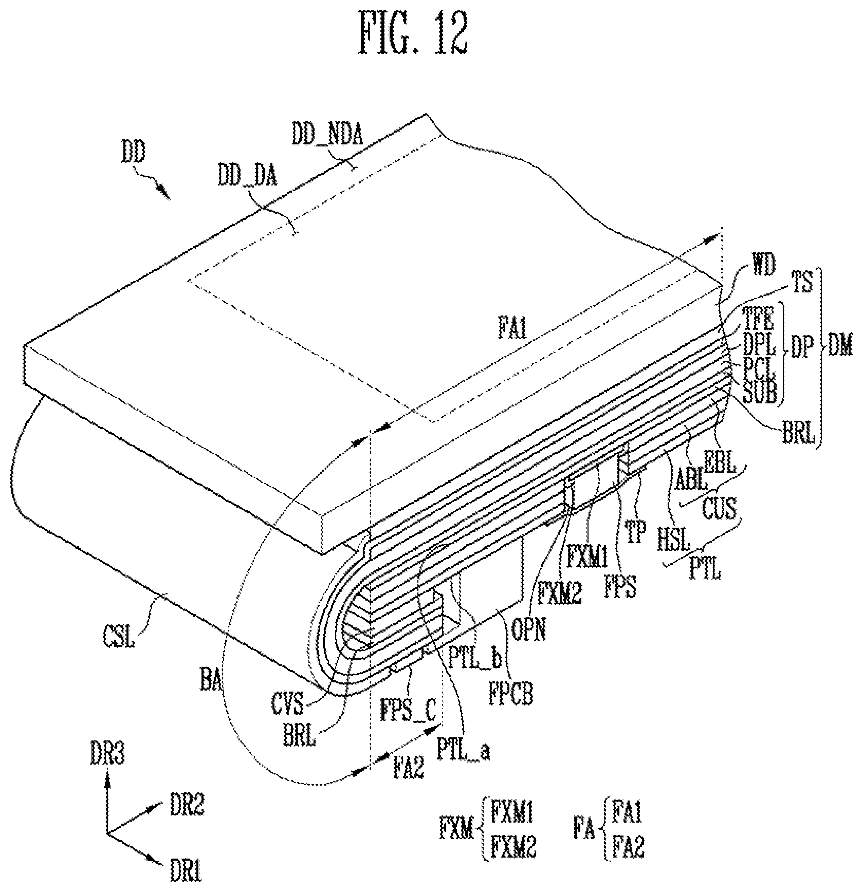 Patent US12591325 Figure 9 – Display device including a finger print sensor