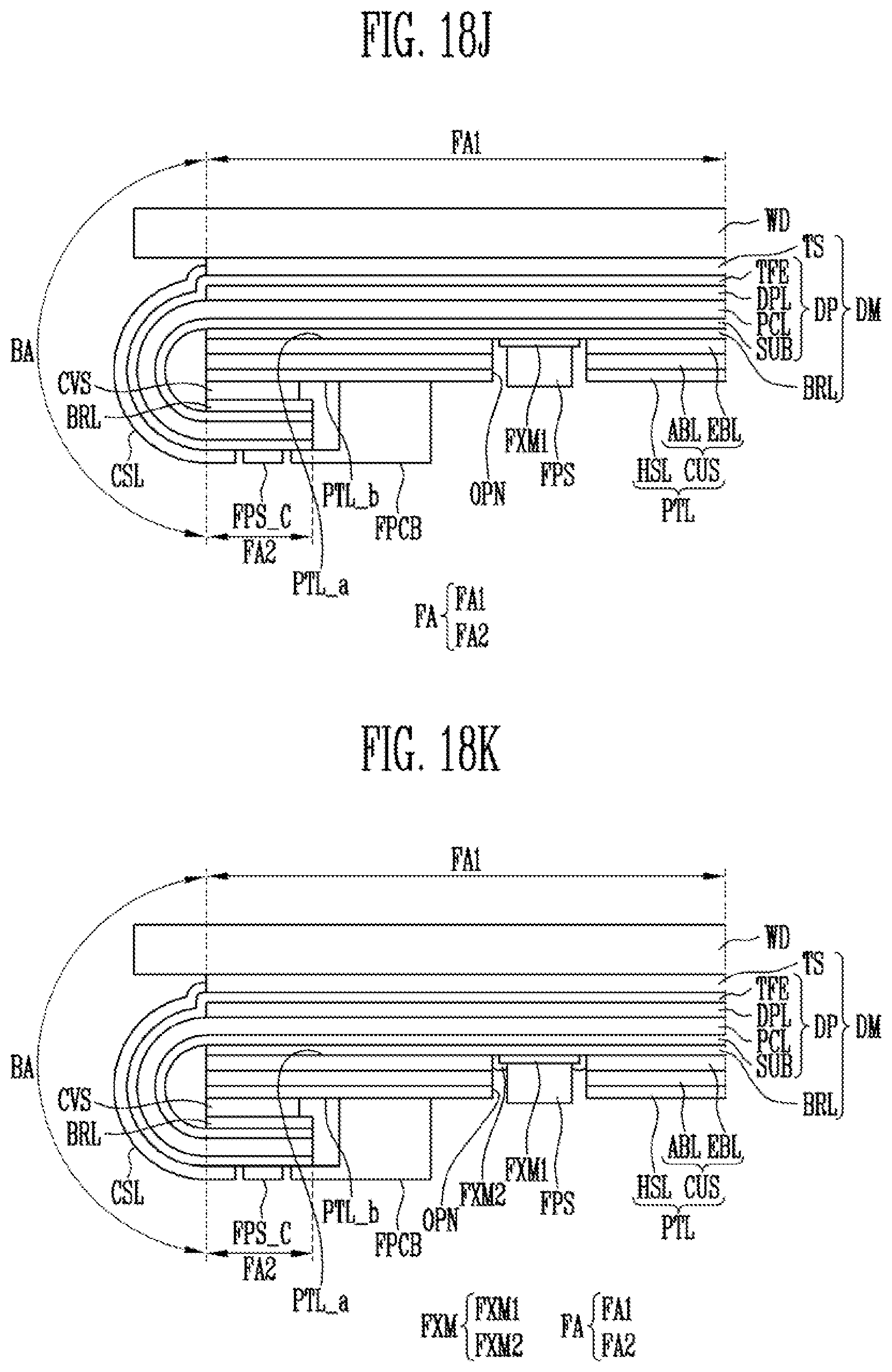 Patent US12591325 Figure 19 – Display device including a finger print sensor
