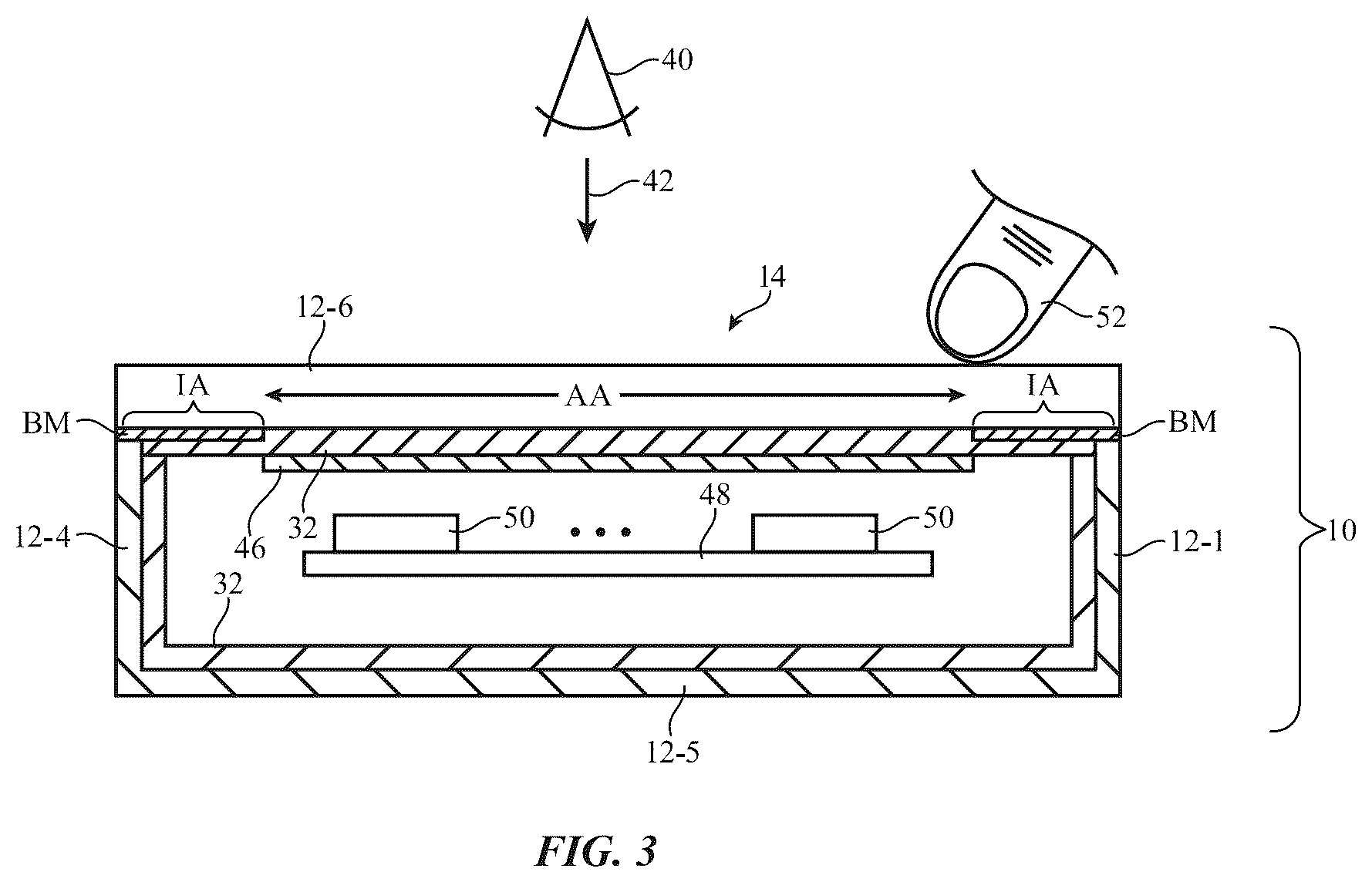 Patent US12591330 Figure 3 – Electronic devices with display and touch sensor structures