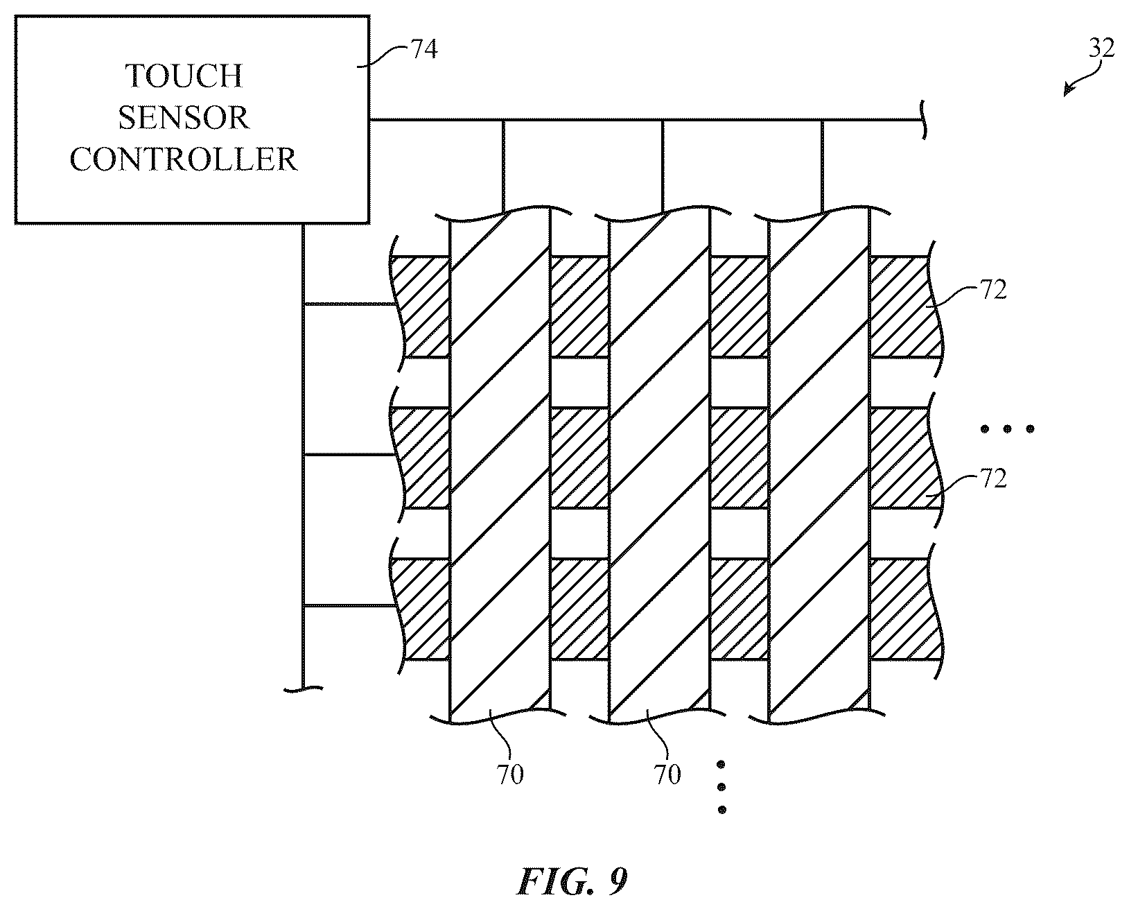 Patent US12591330 Figure 6 – Electronic devices with display and touch sensor structures