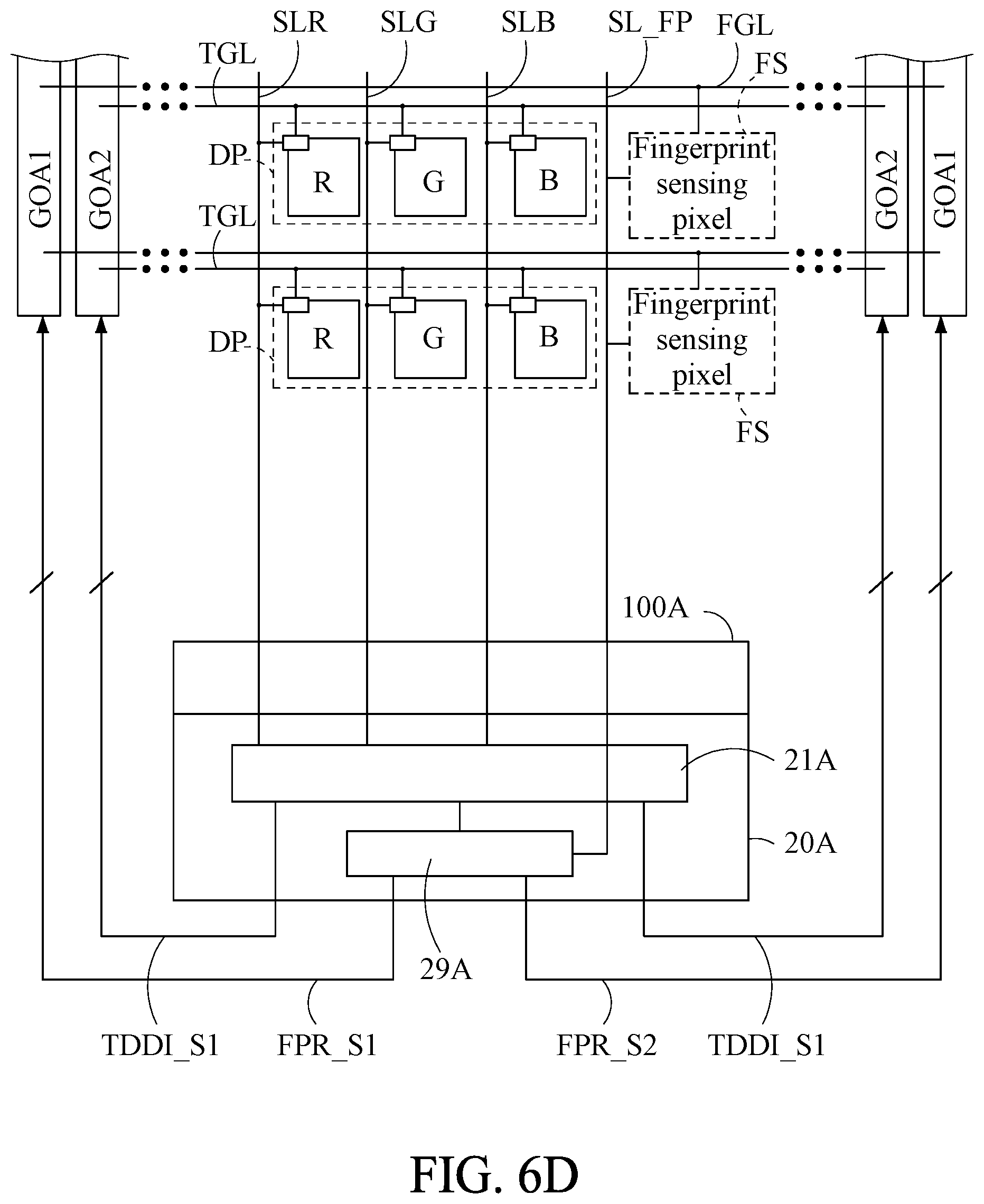 Patent US12591332 Figure 9 – Single-chip device for driving a panel including fingerprint sensing pixels, display pixels and touch sensors, electronic module therefor, and electronic apparatus including the single-chip device