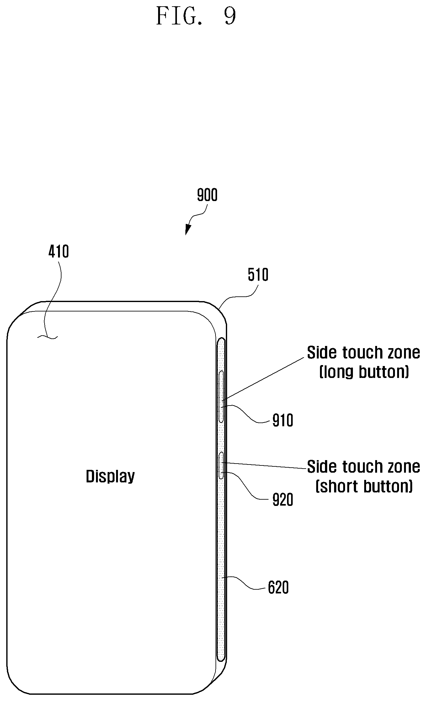 Patent US12591339 Figure 9 – Electronic device having ultrasonic sensor for identifying a touch position and method of operating the same