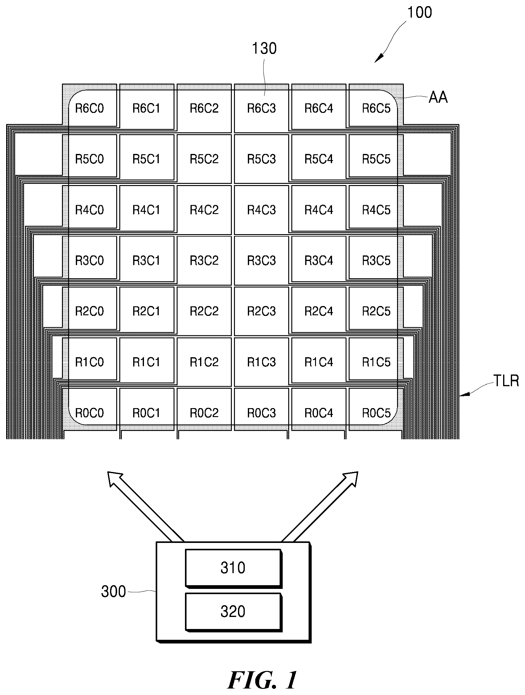 Patent US12591340 Figure 1 – Micro-led touch display device