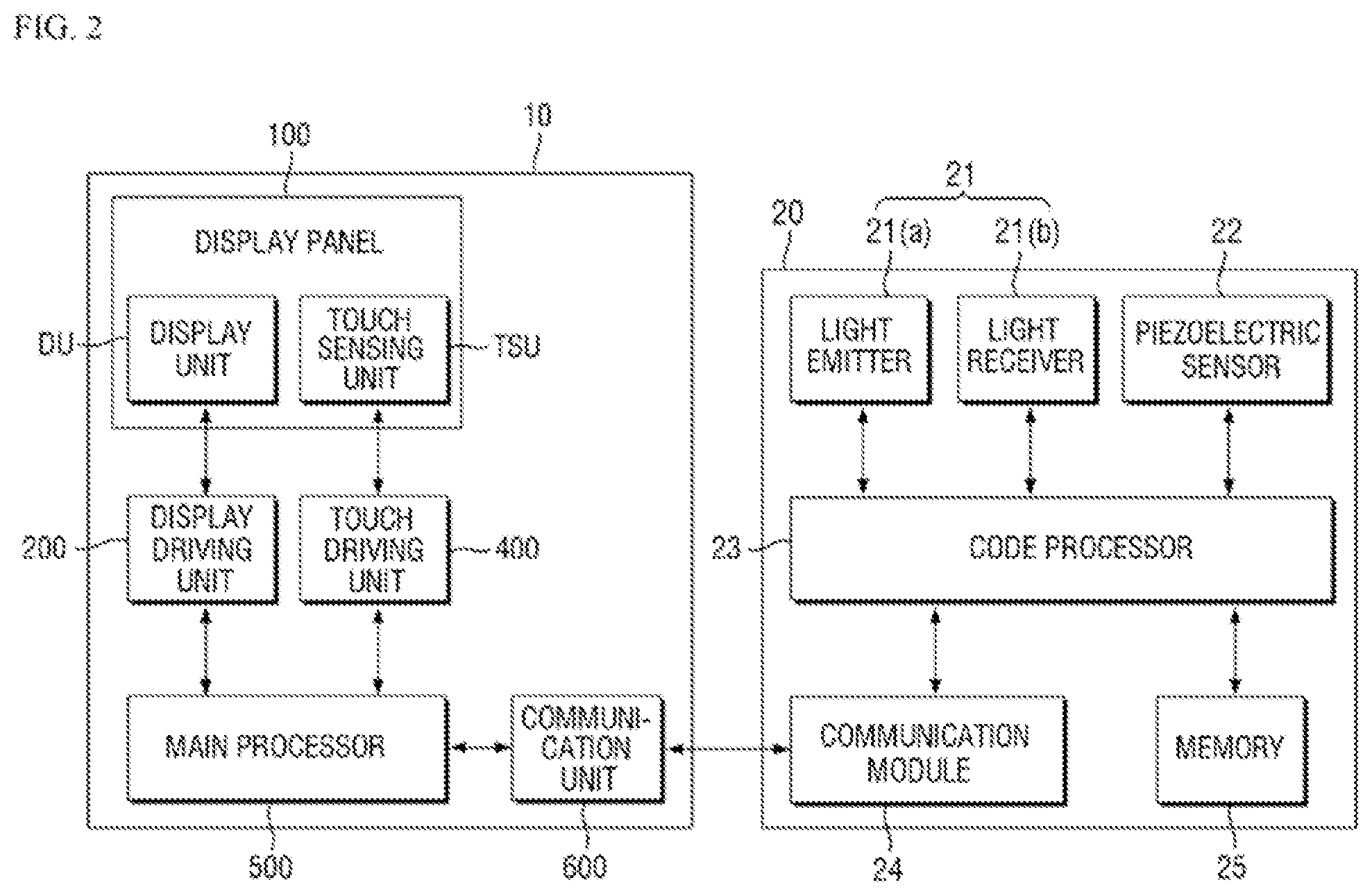 Patent US12591341 Figure 2 – Display device including position input system with pattern protection layer
