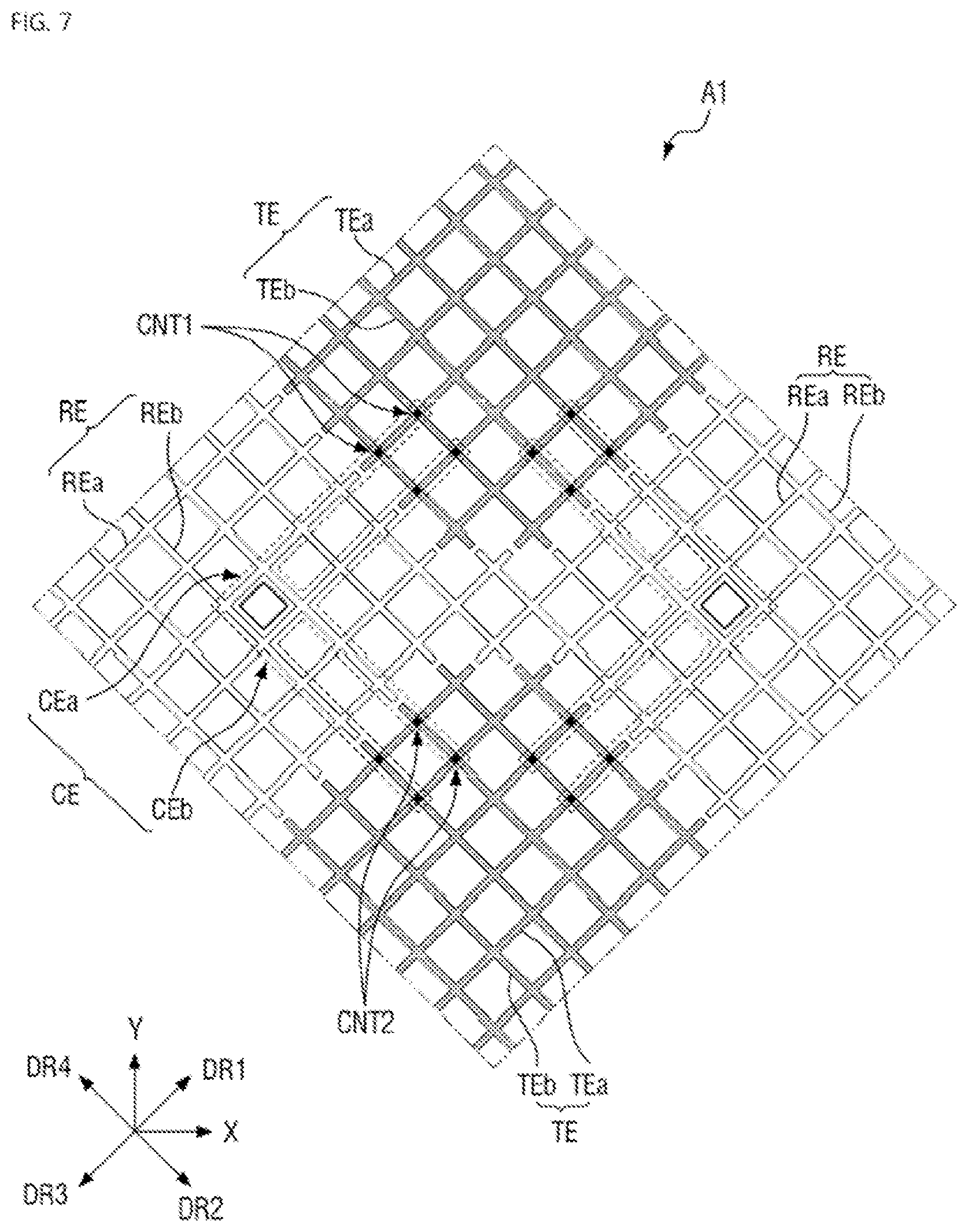 Patent US12591341 Figure 7 – Display device including position input system with pattern protection layer