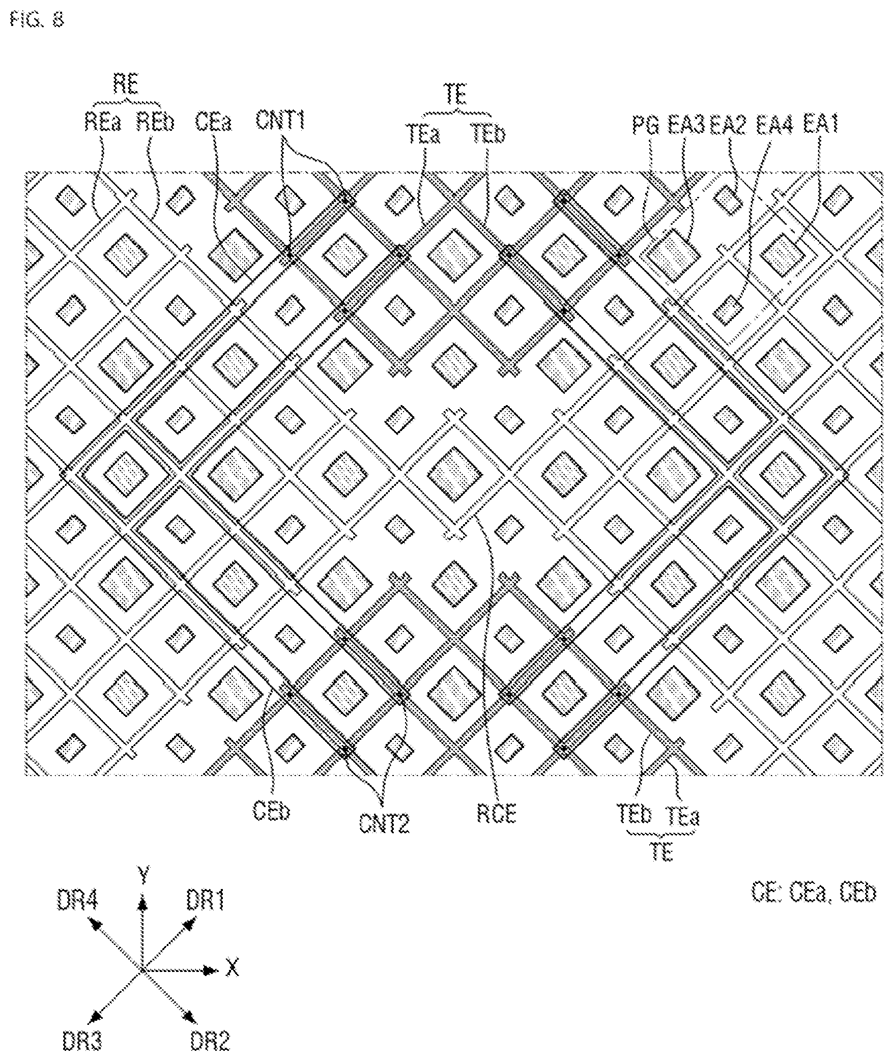 Patent US12591341 Figure 8 – Display device including position input system with pattern protection layer