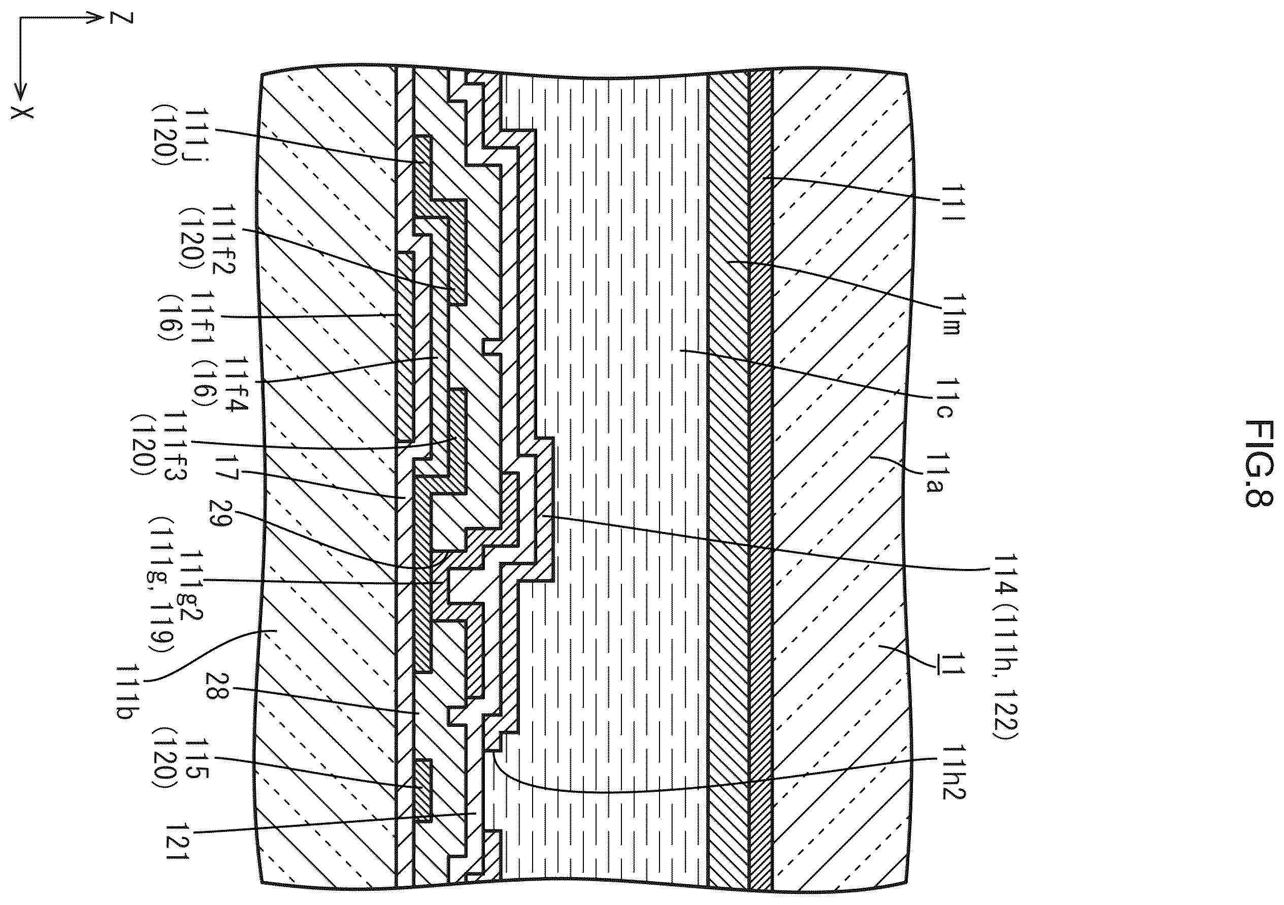 Patent US12591342 Figure 8 – Display device