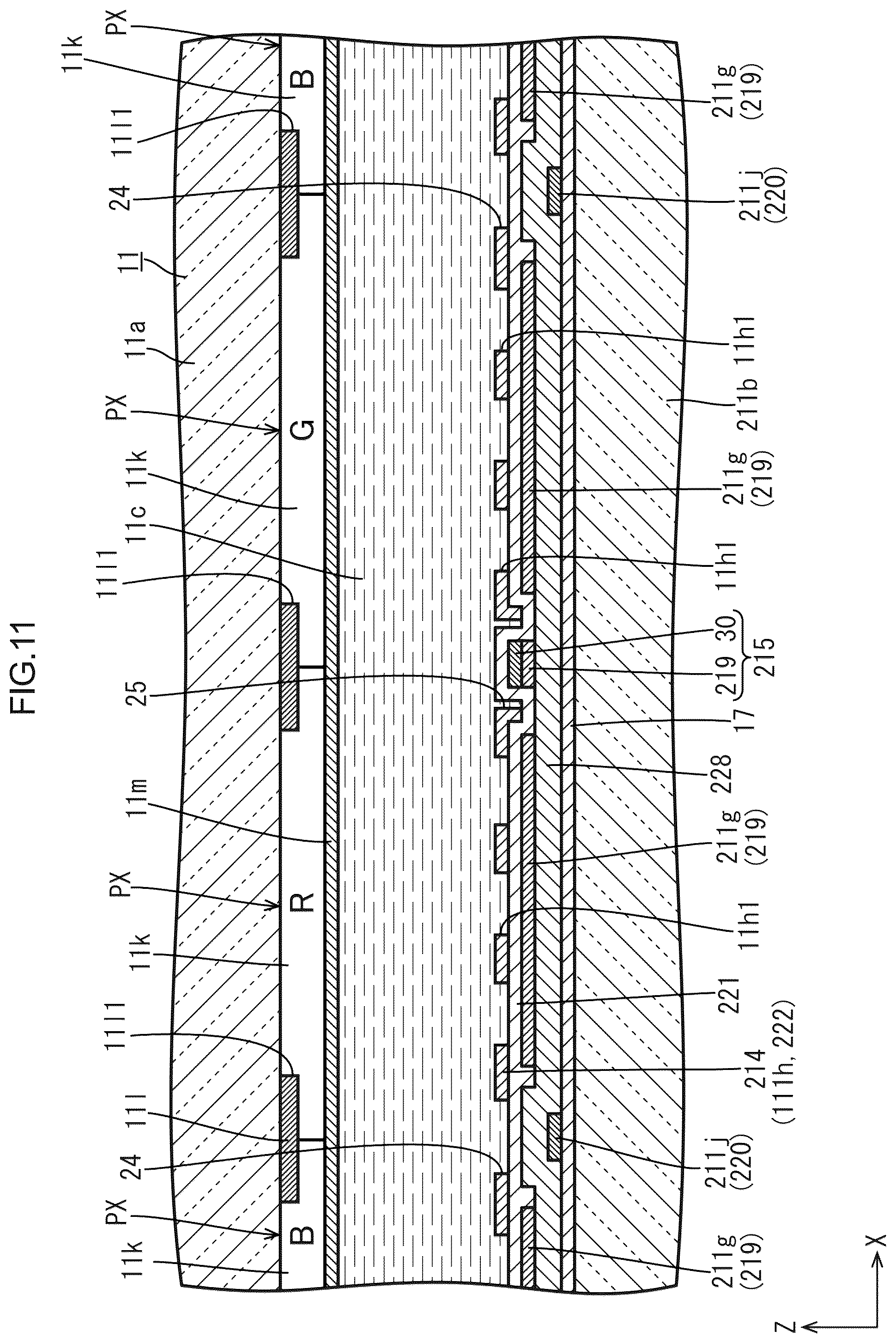 Patent US12591342 Figure 11 – Display device