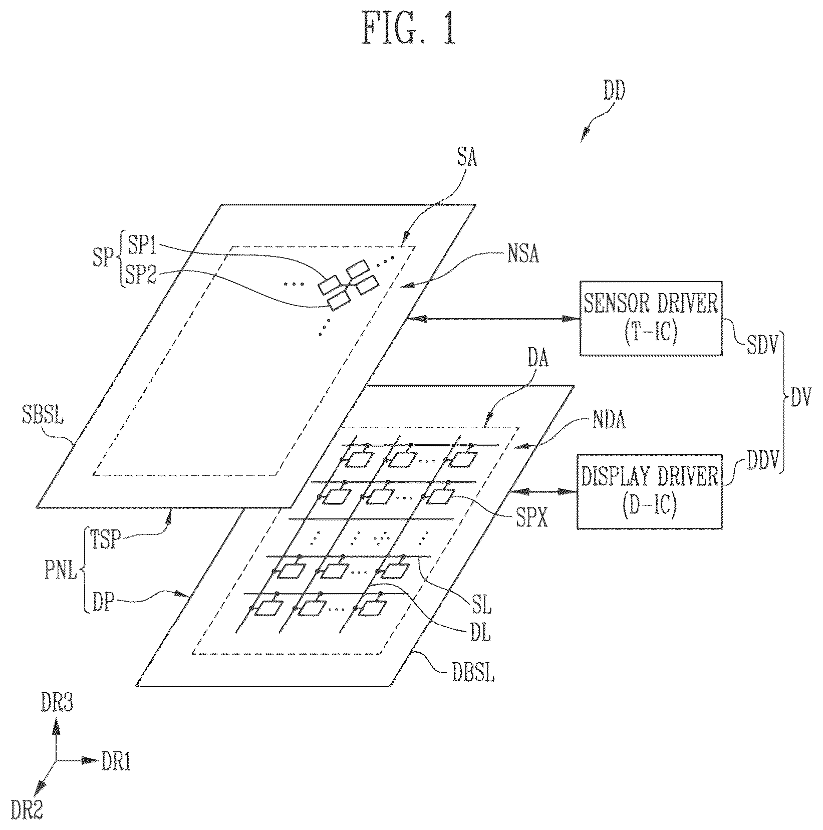 Patent US12591343 — Display device and electronic device including the same — Figure 1