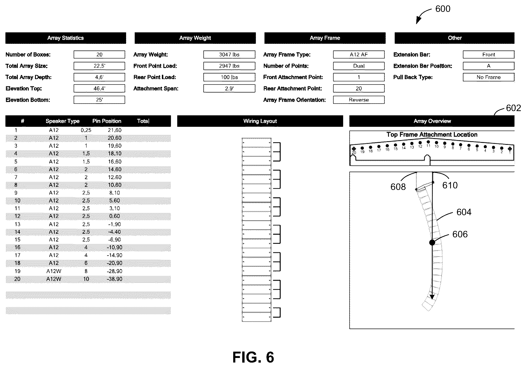 Patent US12591350 Figure 6 – Techniques for positioning speakers within a venue