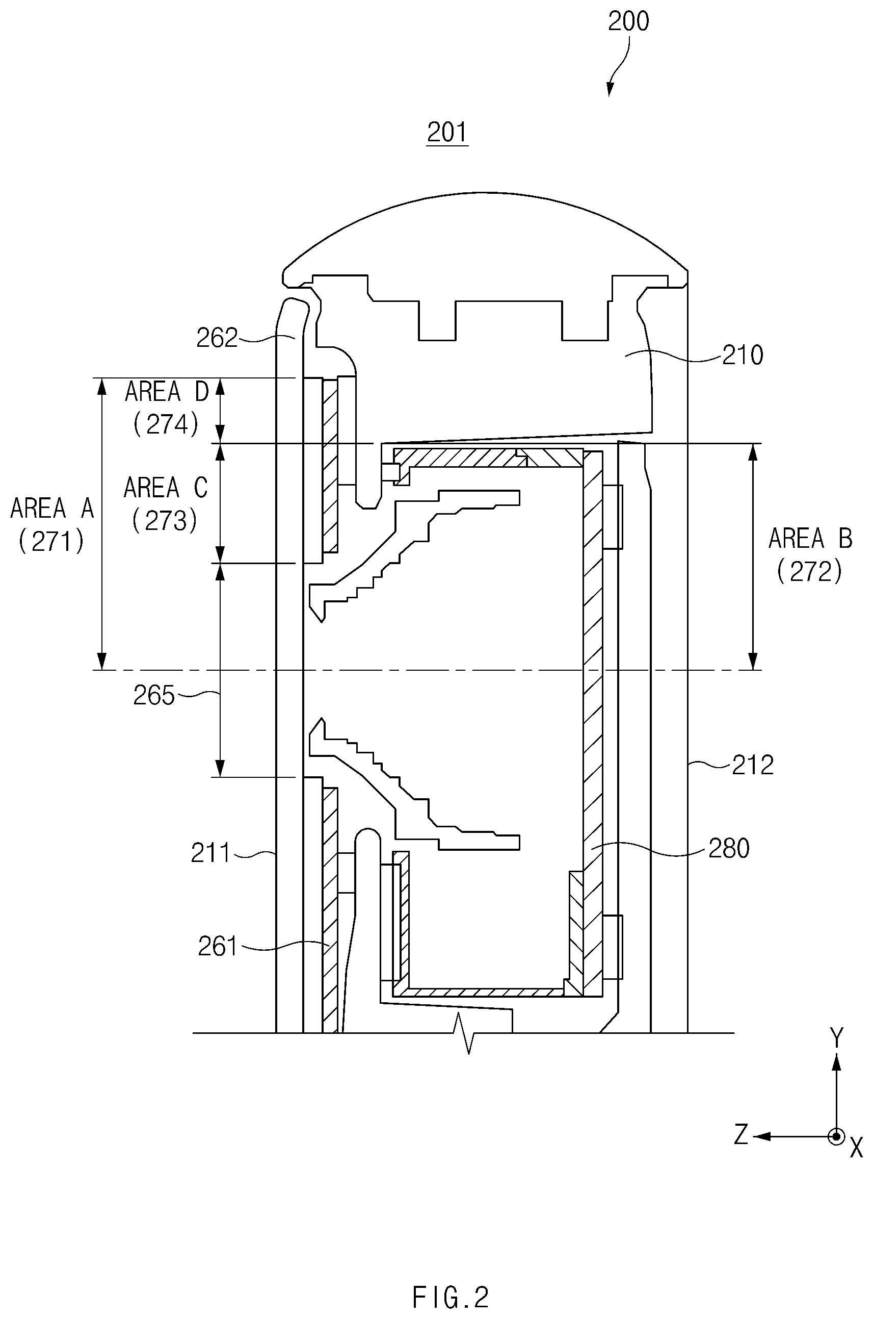 Patent US12591359 Figure 2 – Electronic device comprising display that optimally display content with respect to camera hole, and method for controlling display thereof