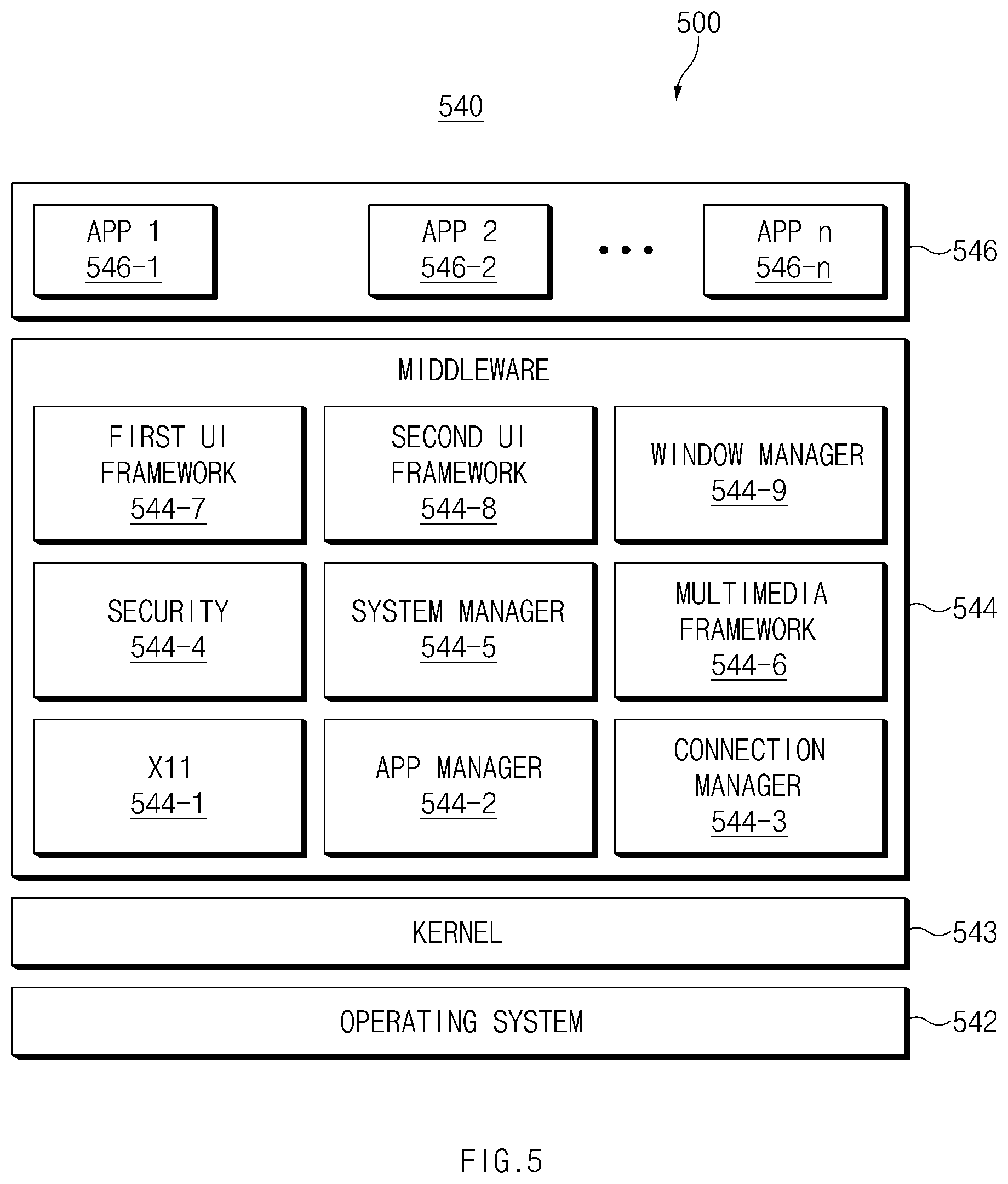 Patent US12591359 Figure 5 – Electronic device comprising display that optimally display content with respect to camera hole, and method for controlling display thereof