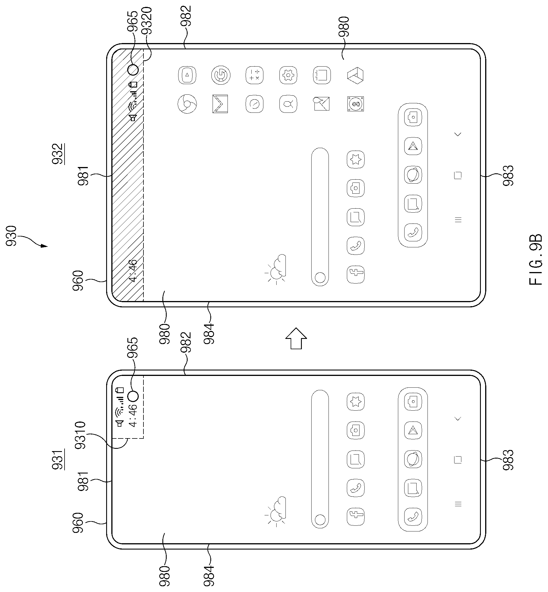 Patent US12591359 Figure 10 – Electronic device comprising display that optimally display content with respect to camera hole, and method for controlling display thereof