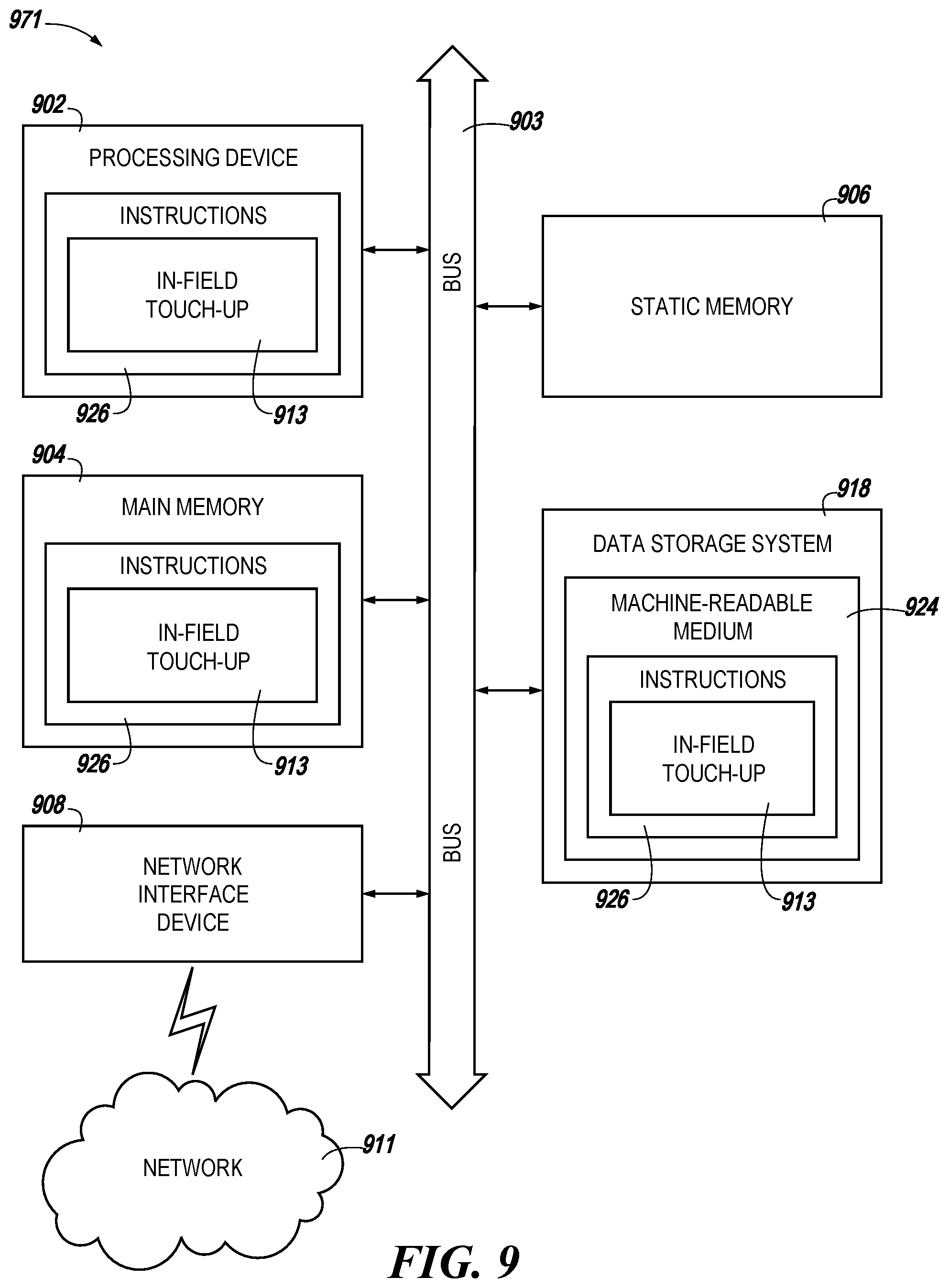Patent US12591371 Figure 9 – Memory sub-system for memory cell in-field touch-up