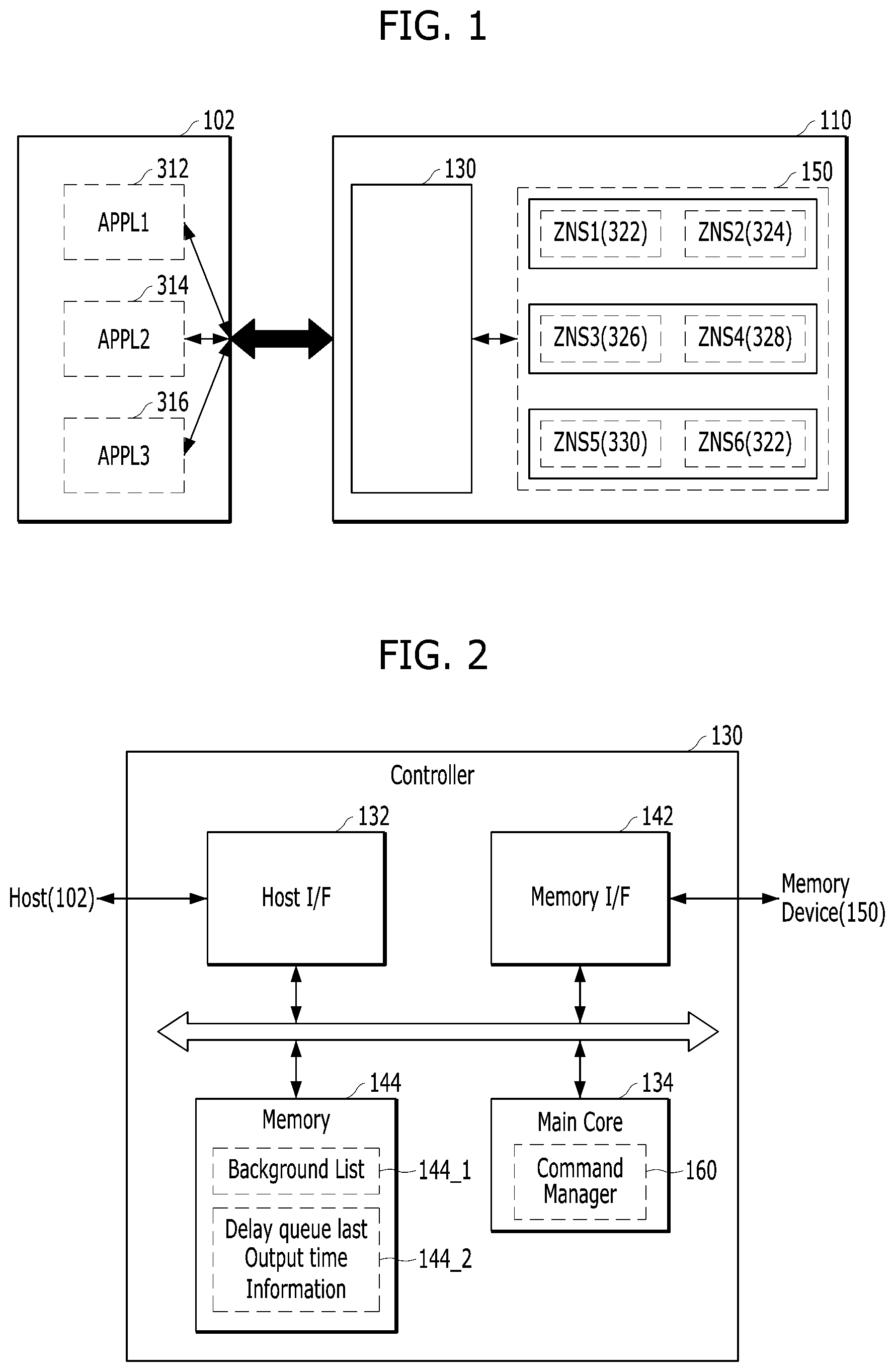 Patent US12591390 Figure 1 – Apparatus and method for processing read command in zoned namespace based on deterioration state of memory device