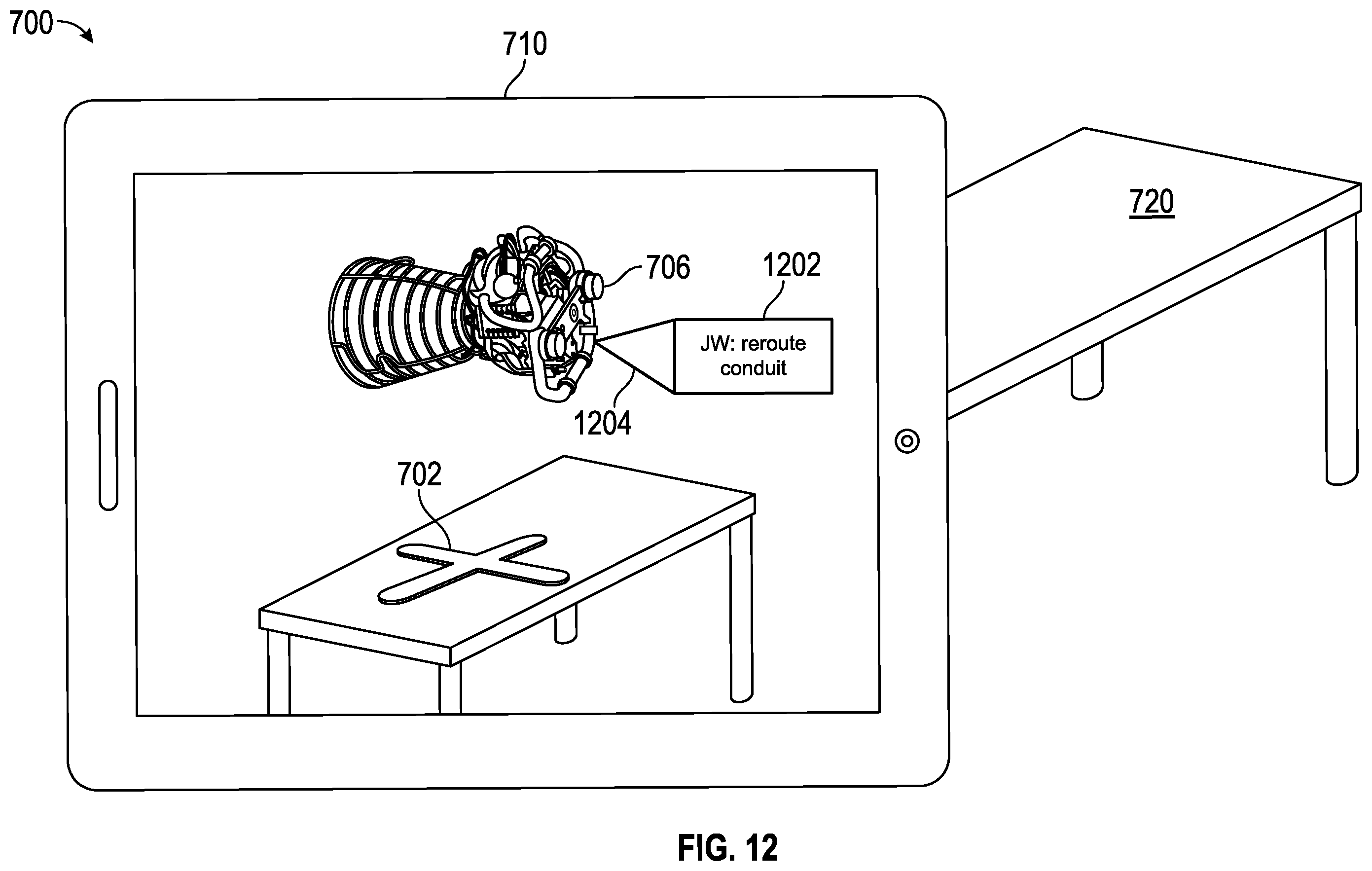 Patent US12591402 Figure 10 – Augmented reality collaboration system with annotation capability