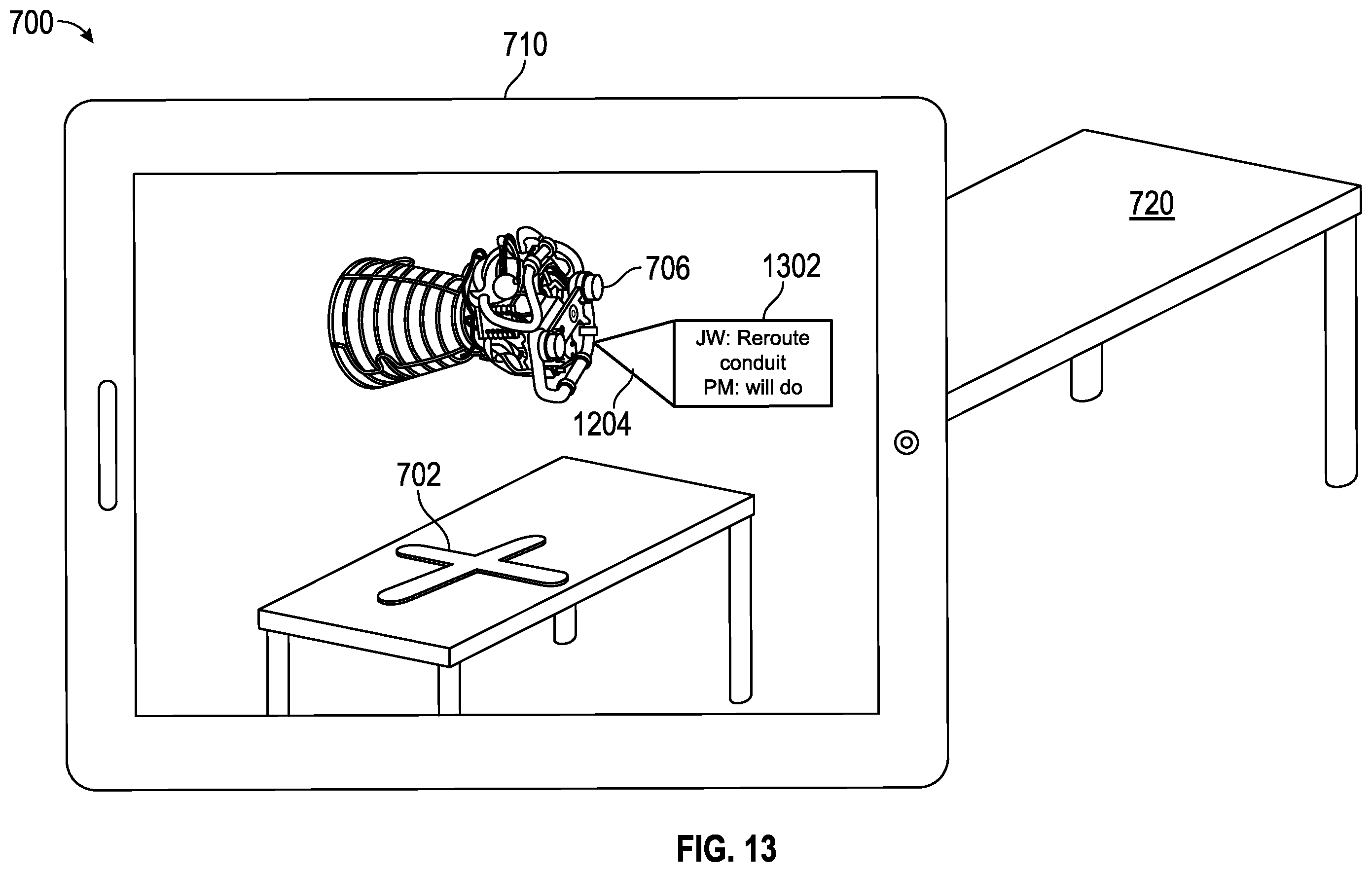 Patent US12591402 Figure 11 – Augmented reality collaboration system with annotation capability