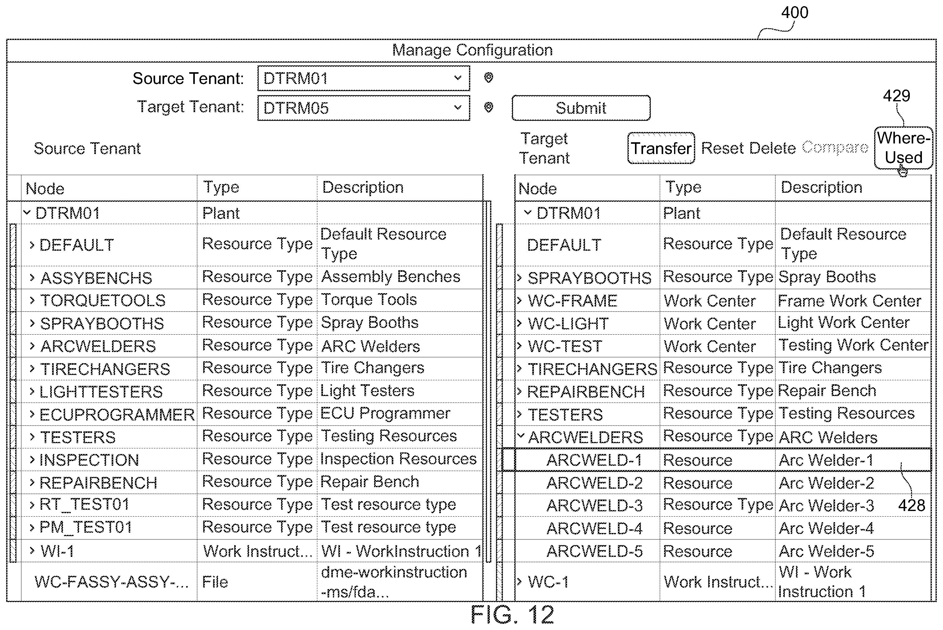 Patent US12591438 Figure 13 – Configuration transport between tenants