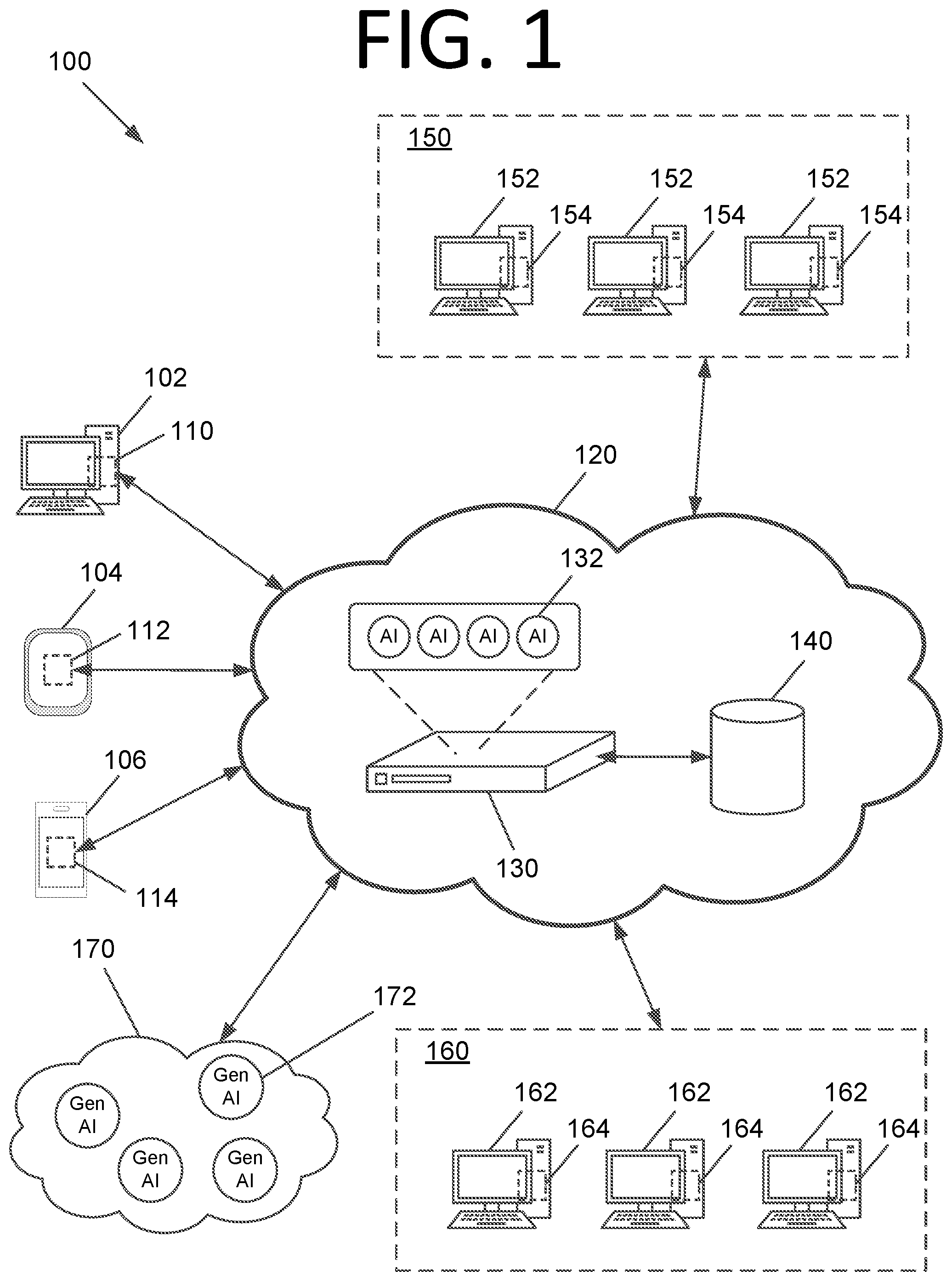 Patent US12591441 Figure 1 – Determining sequences of interactions, process extraction, and robot generation using generative artificial intelligence / machine learning models