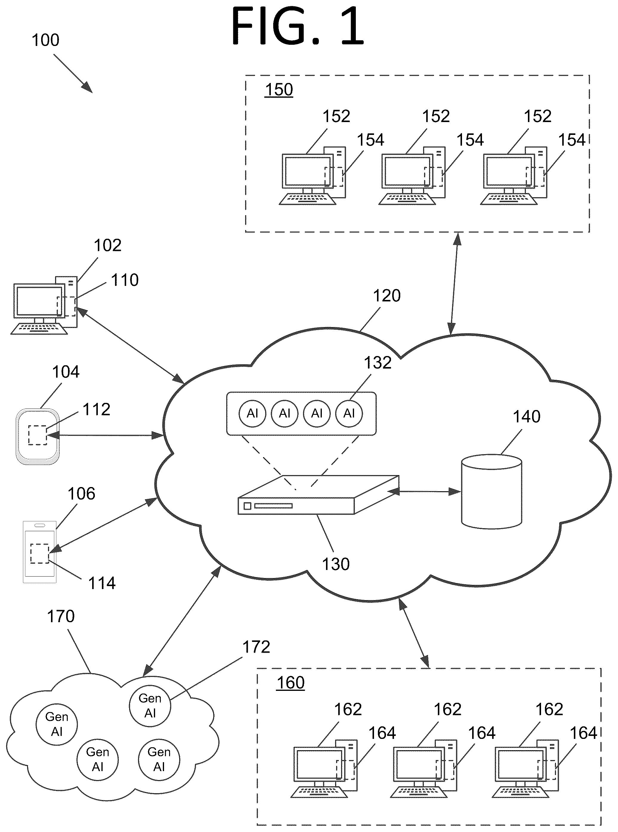 Patent US12591442 Figure 1 – Determining sequences of interactions, process extraction, and robot generation using generative artificial intelligence / machine learning models