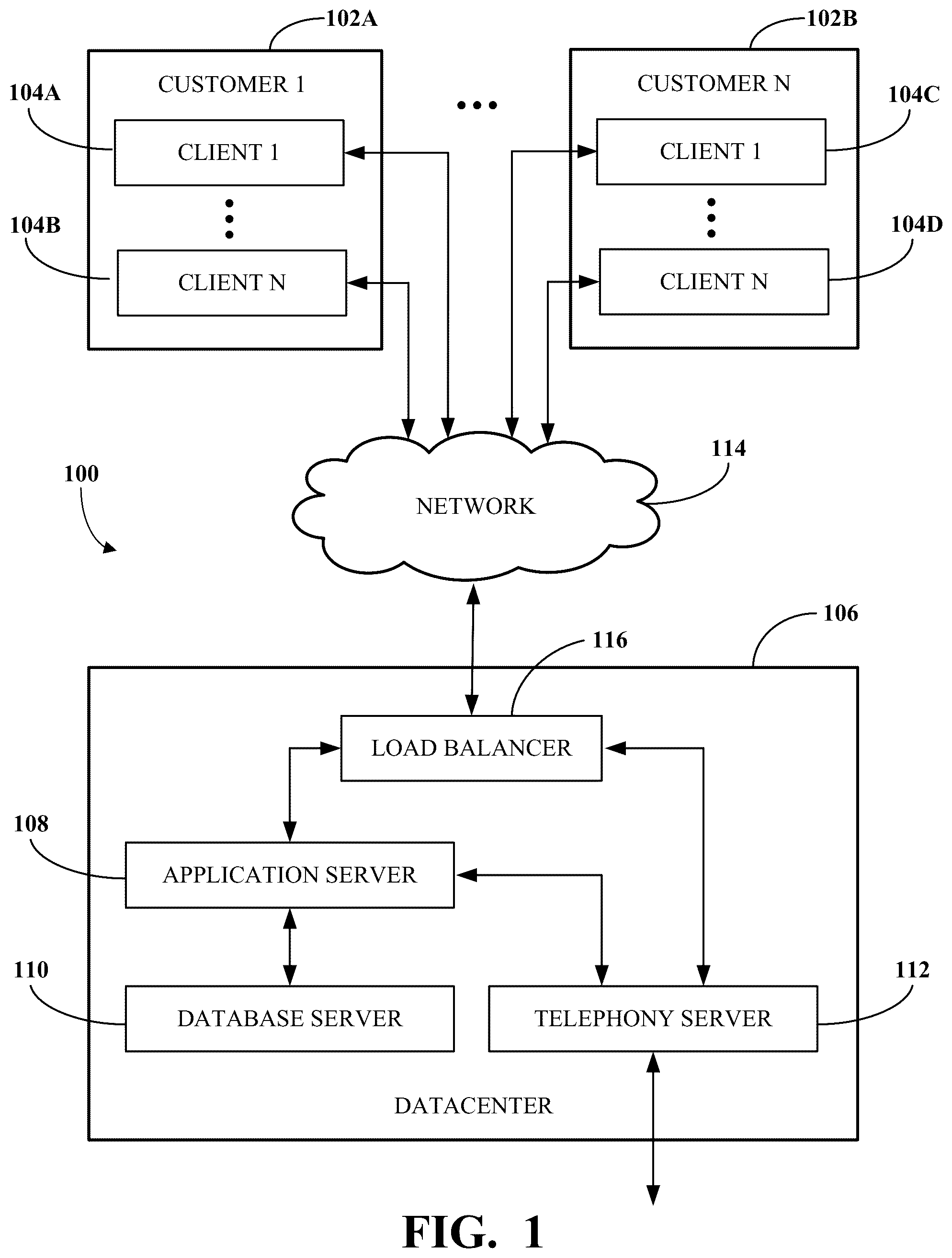 Patent US12591449 Figure 1 – Merging streams for call enhancement in virtual desktop infrastructure