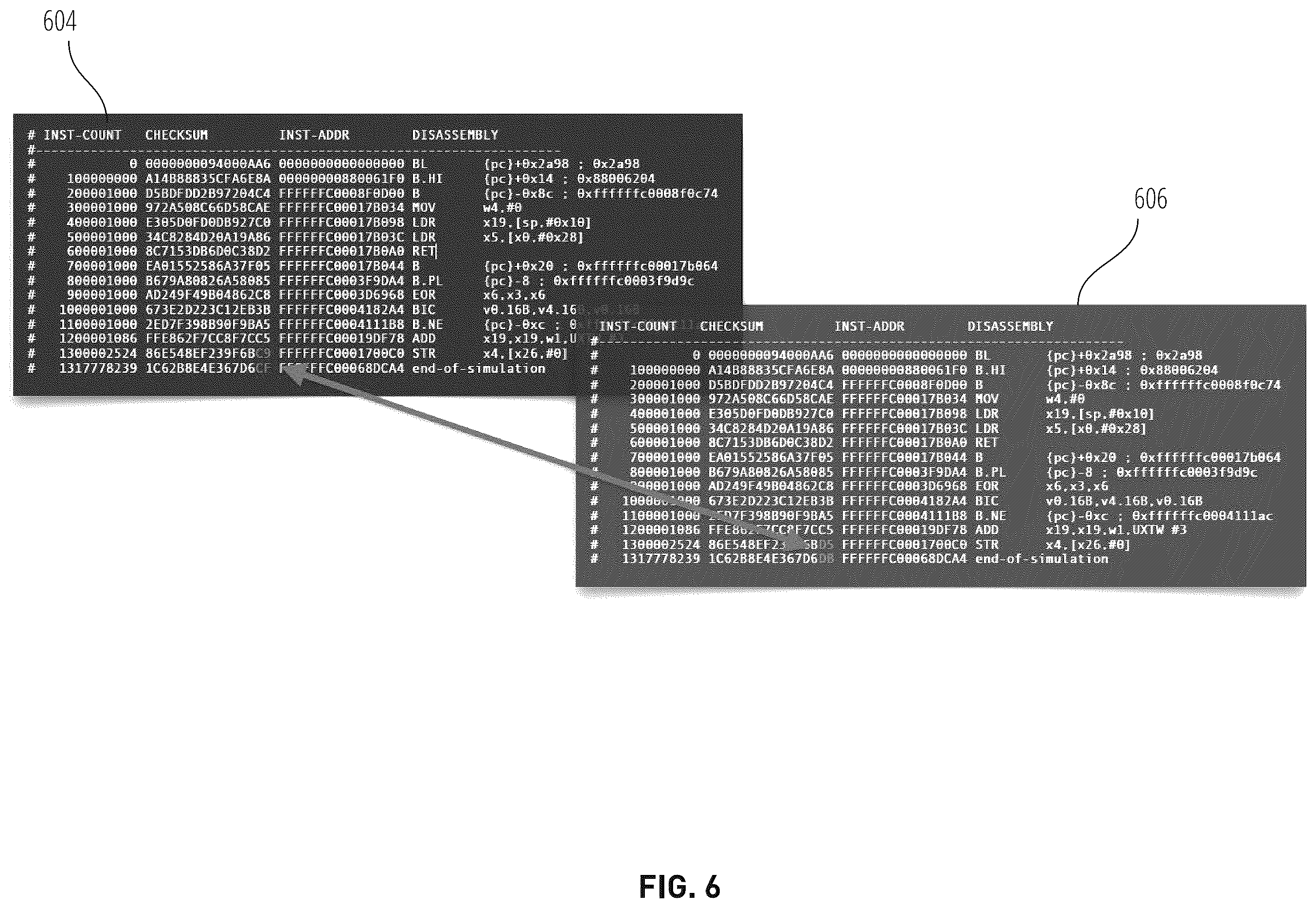 Patent US12591503 Figure 6 – Debugging instruction execution errors in a simulated computer system