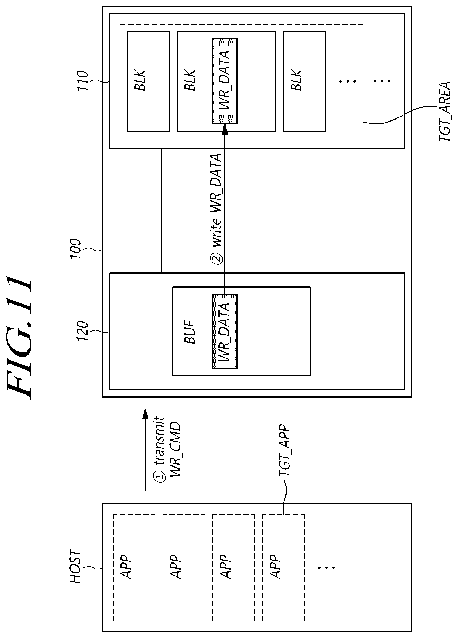 Patent US12591512 Figure 11 – Storage device allocating target storage area for target application, system and operating method of the storage device