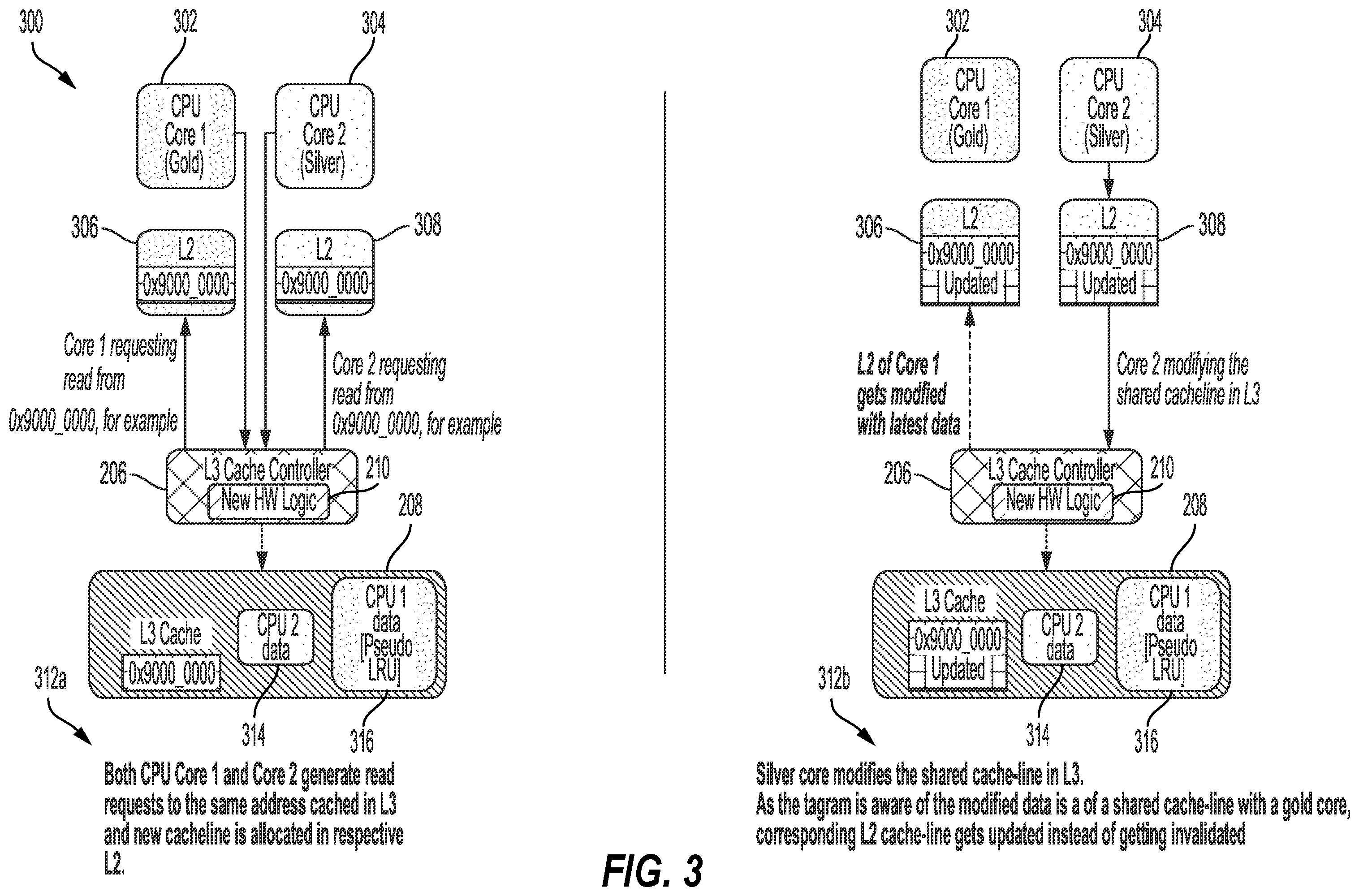 Patent US12591523 Figure 3 – Priority-based cache eviction policy governed by latency critical central processing unit (CPU) cores