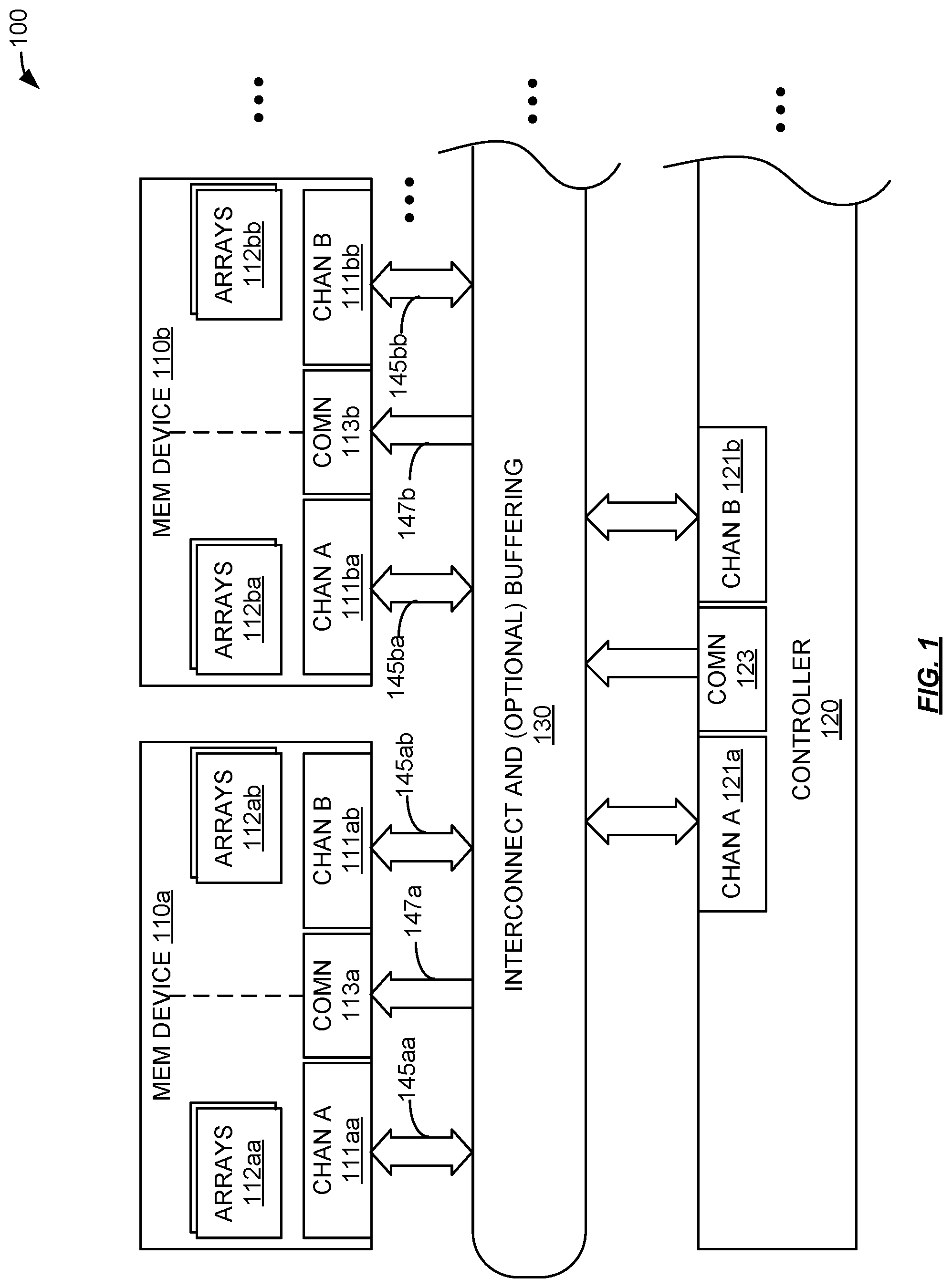 Patent US12591528 Figure 1 – Quad-channel memory module