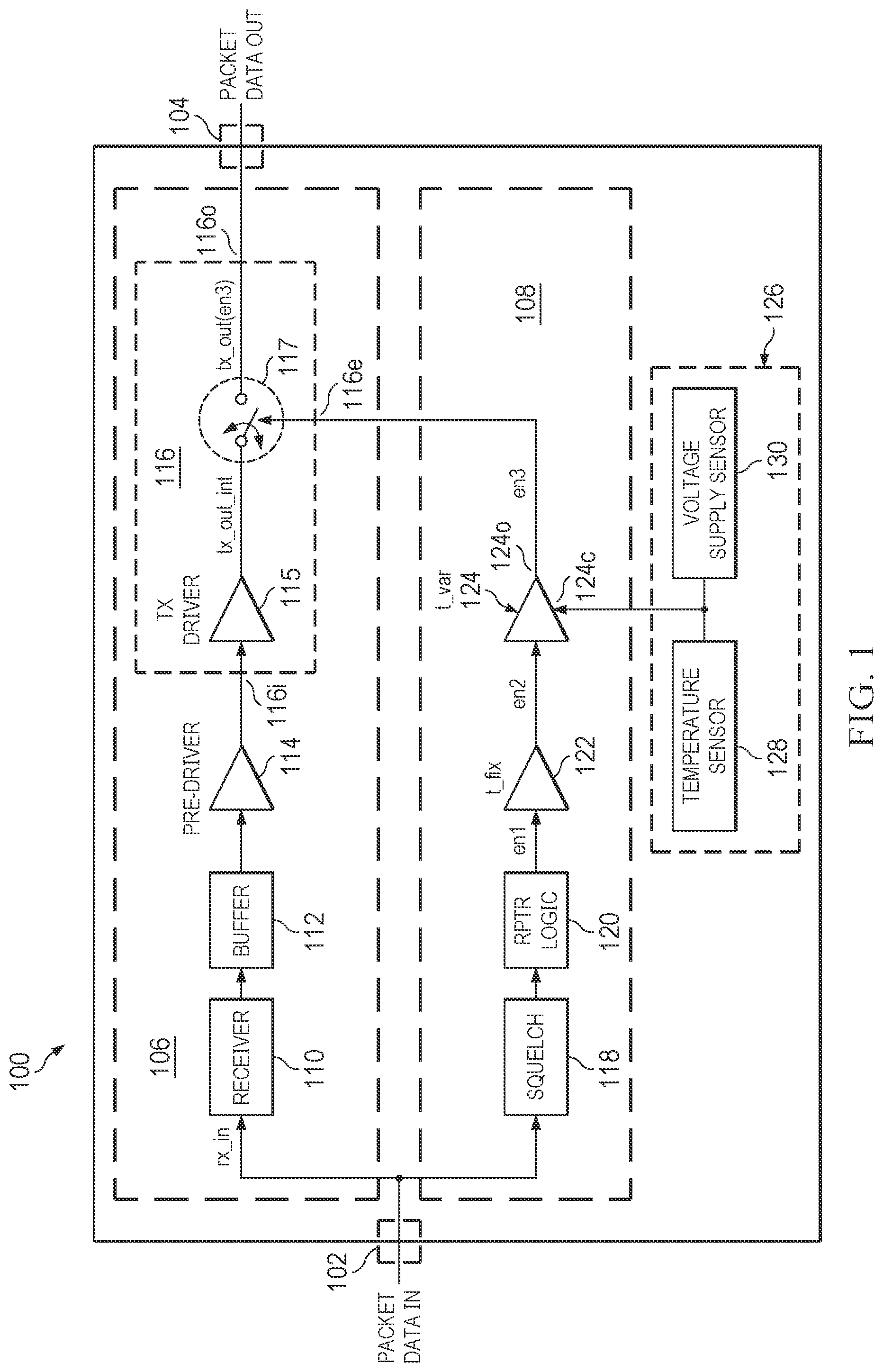 Patent US12591531 Figure 1 – Technique for limiting transmission of partial symbols in repeater device