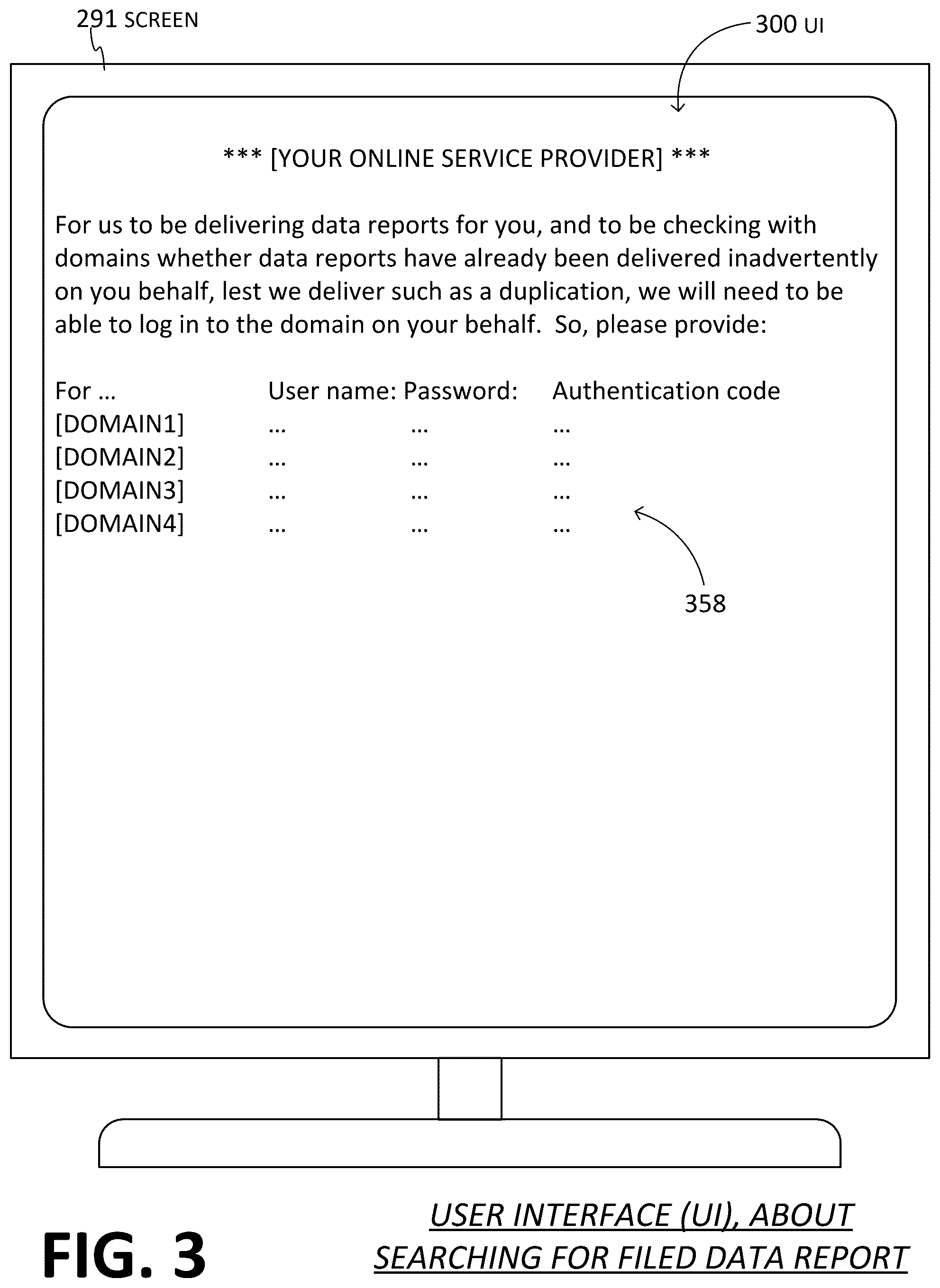 Patent US12591543 Figure 3 – Online software platform (OSP) checking partner entity of primary entity for prior actions indicating delivery of data reports by the partner entity to domain on behalf of the primary entity, to lessen chance of duplication of such delivery