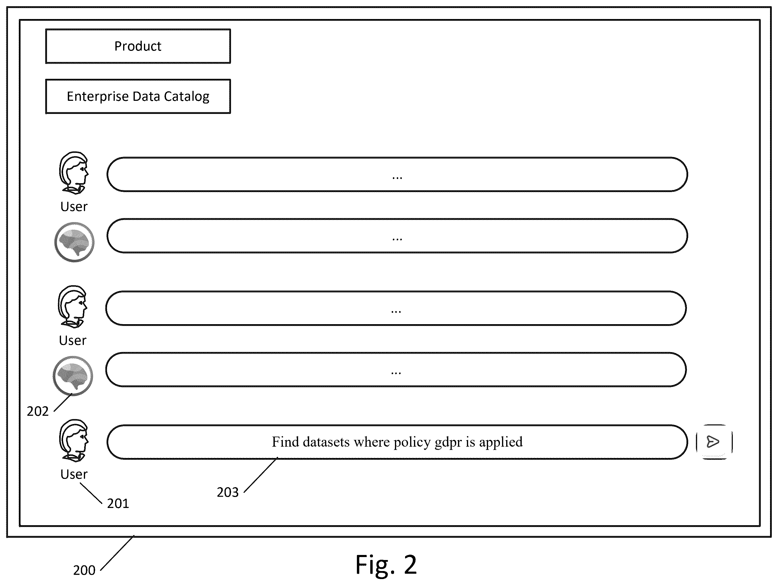 Patent US12591568 Figure 2 – Method, apparatus, and computer-readable medium for domain-specific execution of natural language queries