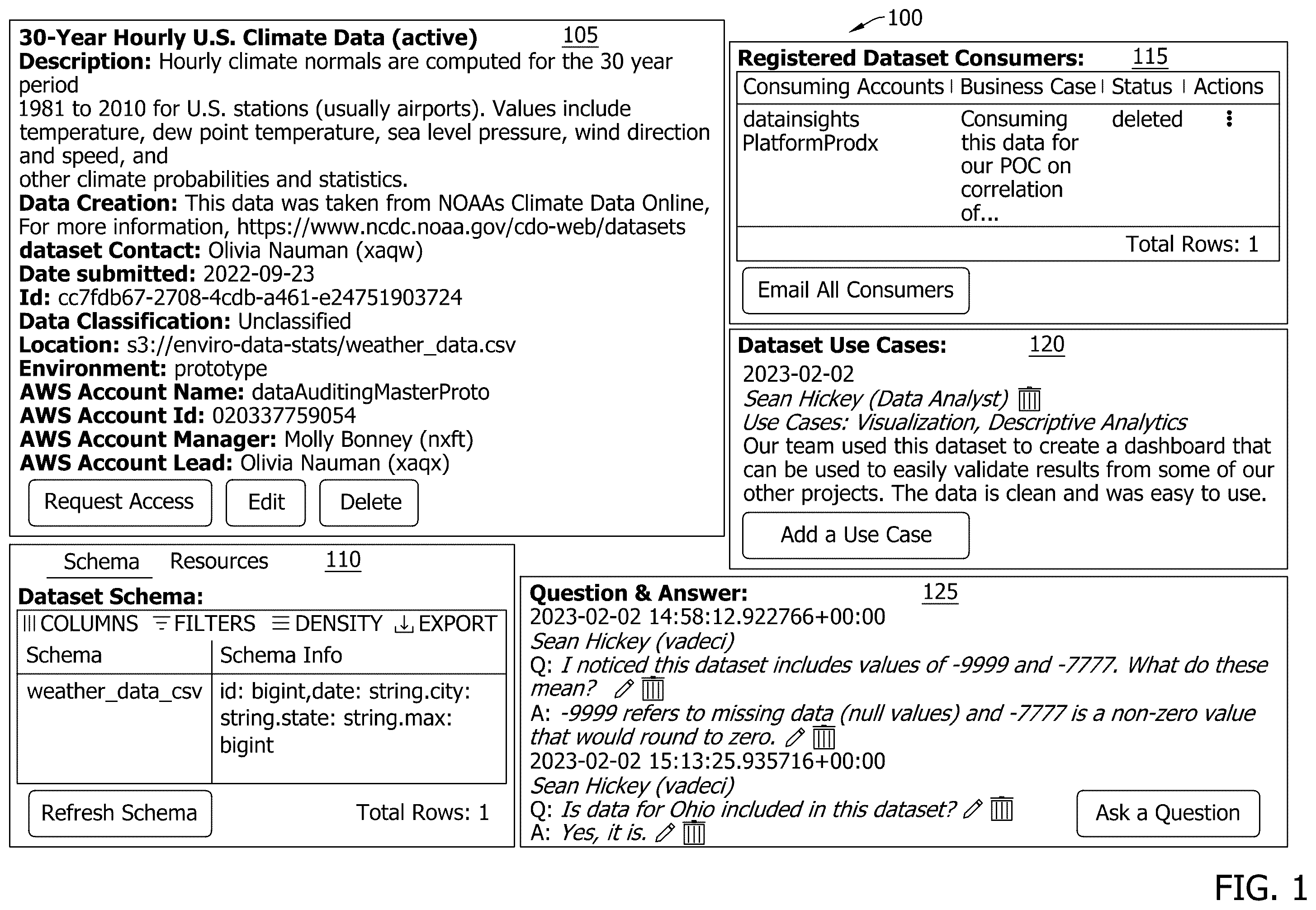 Patent US12591585 — Systems and methods for advanced enterprise data storage and retrieval — Figure 1