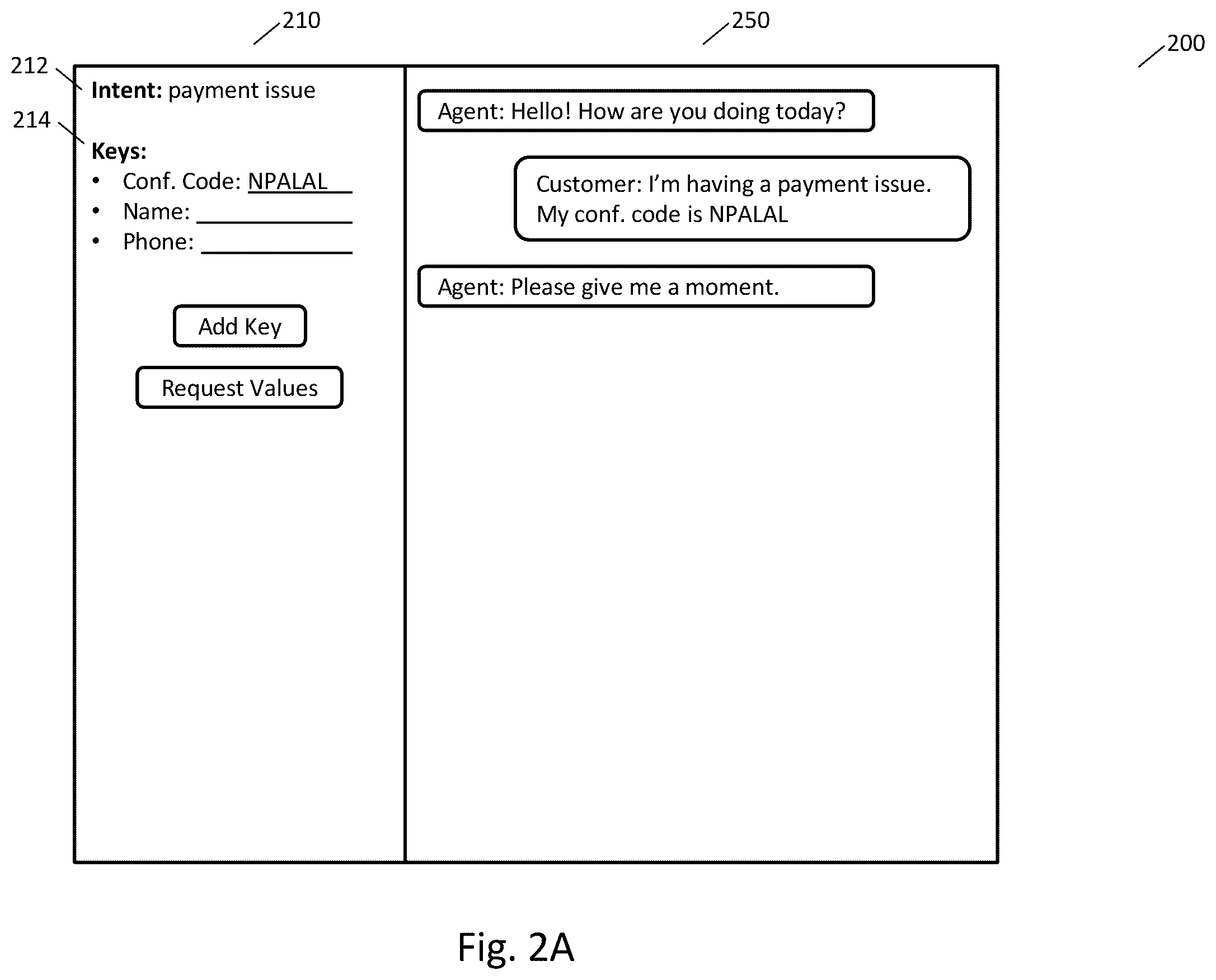 Patent US12591603 Figure 2 – Automated key-value extraction using natural language intents