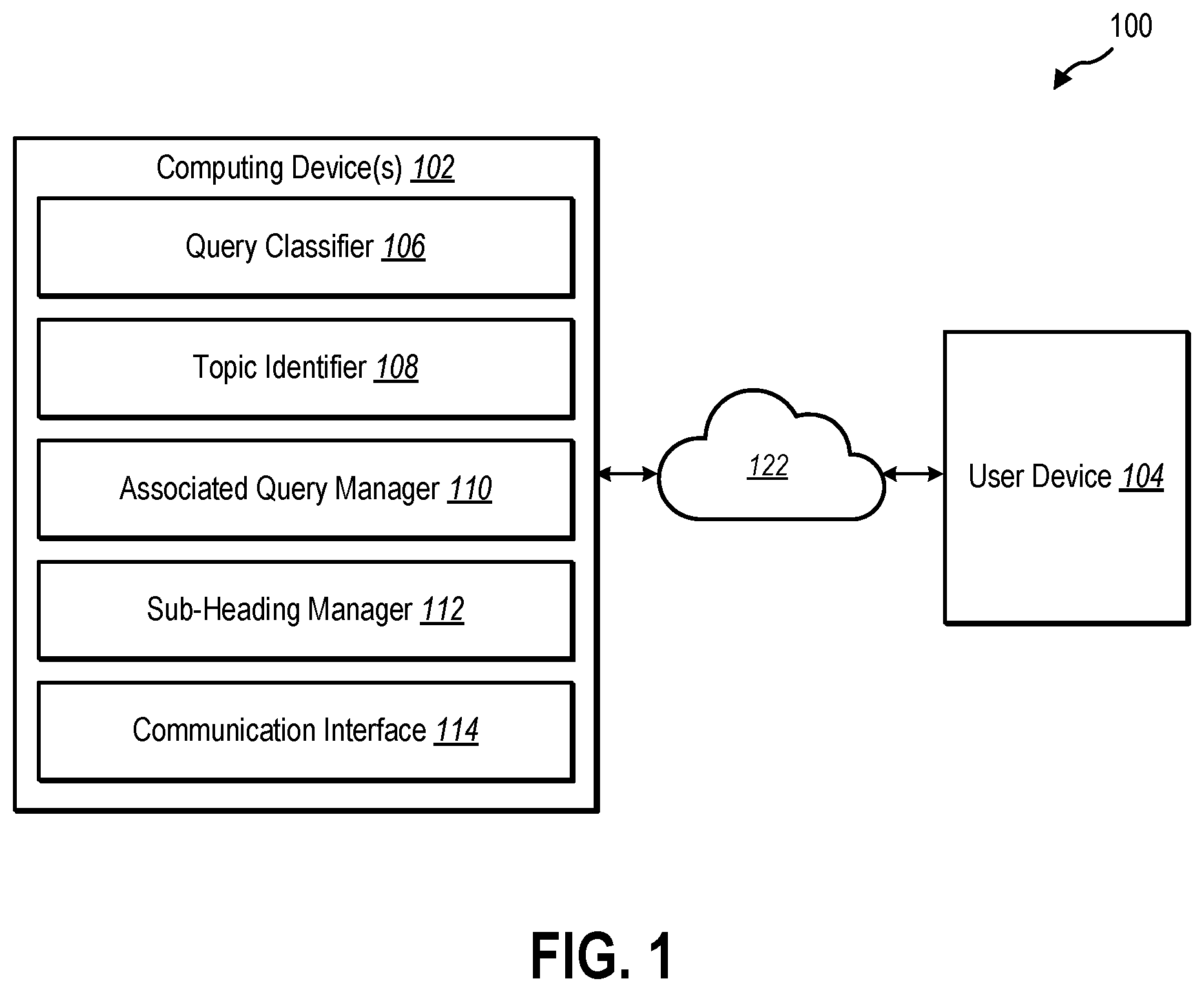 Patent US12591627 Figure 1 – Enhanced auto-suggestion functionality