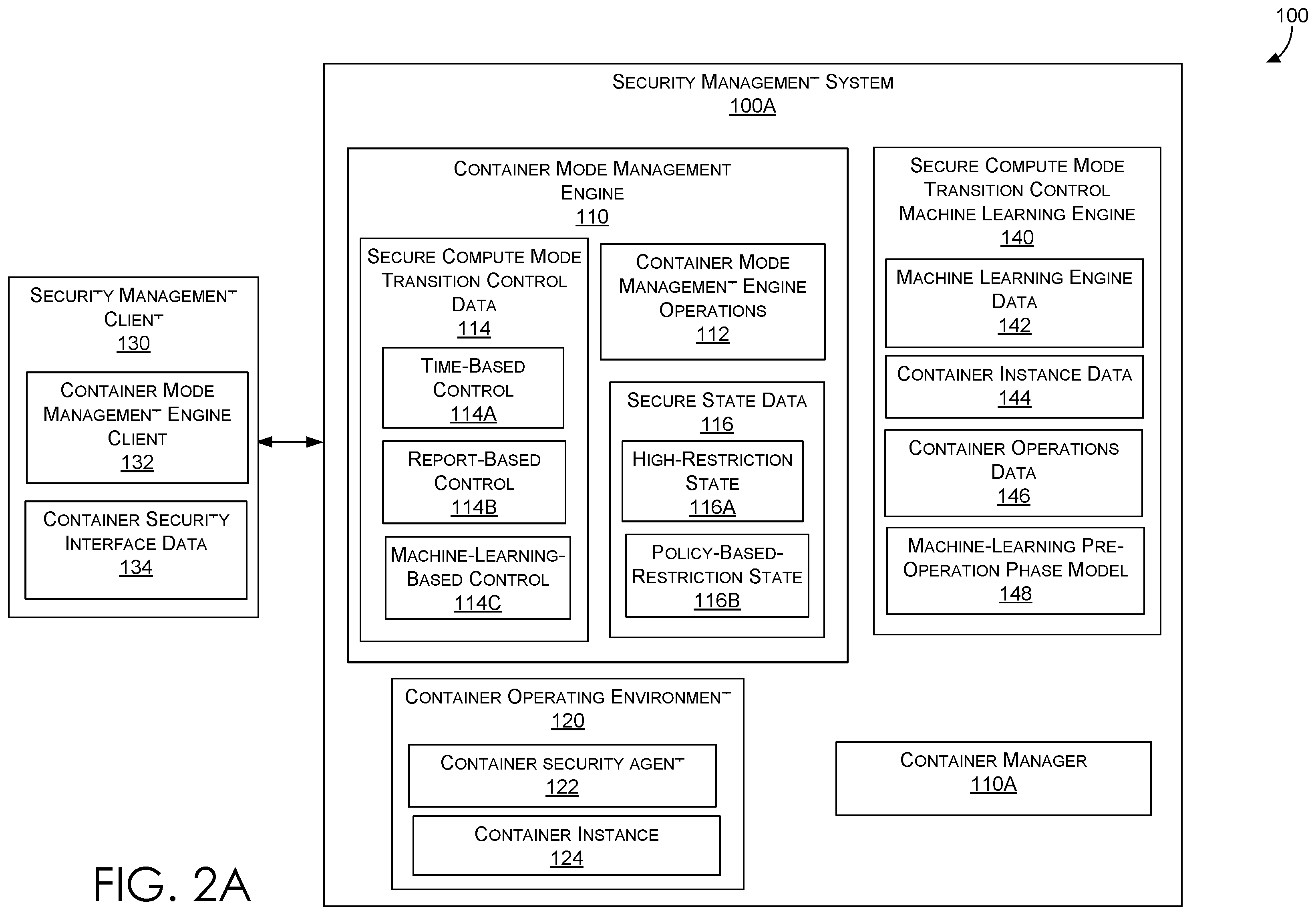 Patent US12591661 Figure 5 – Container mode management engine in a security management system