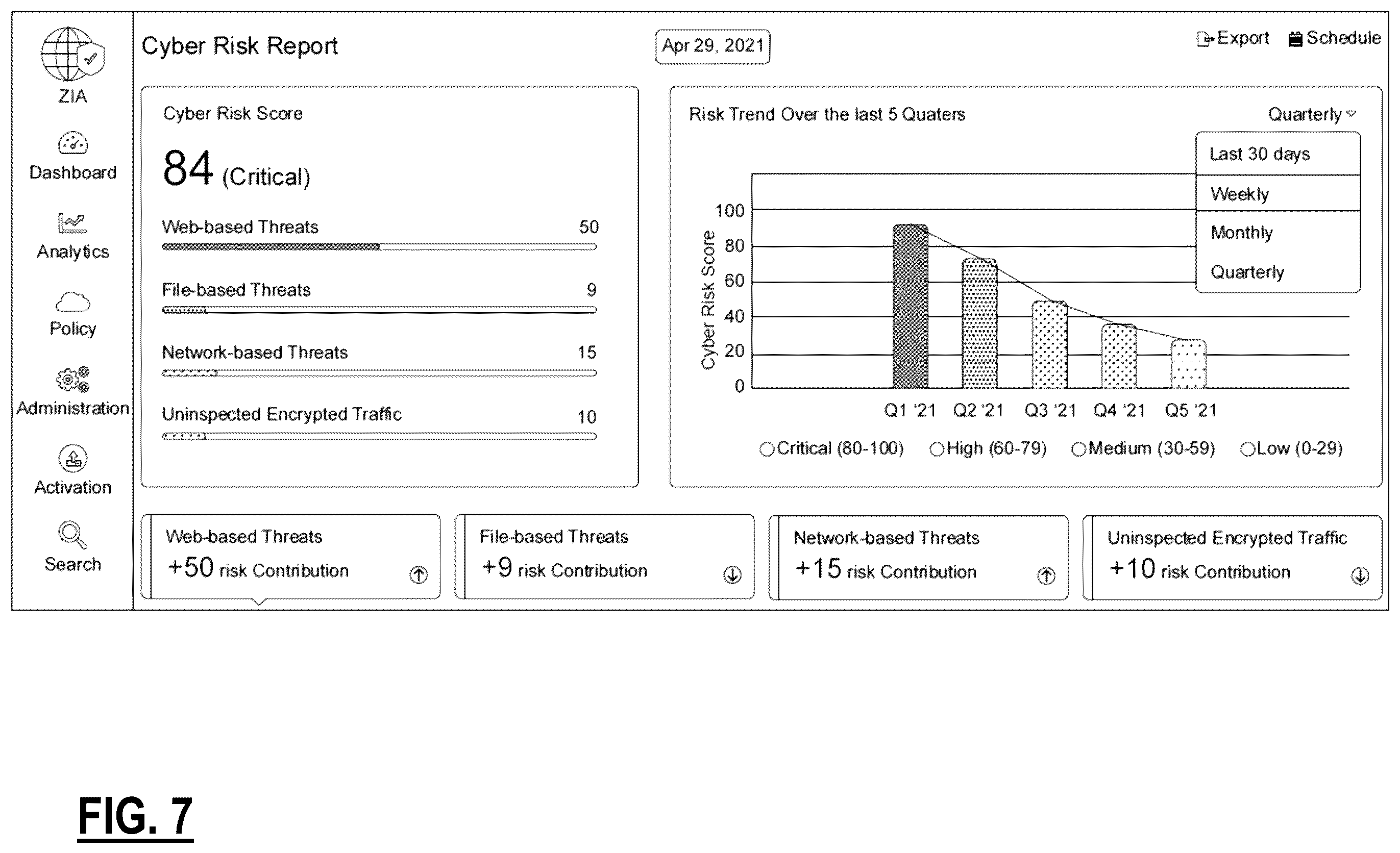 Patent US12591753 Figure 8 – Determining financial risk based on cybersecurity data for remediation thereof