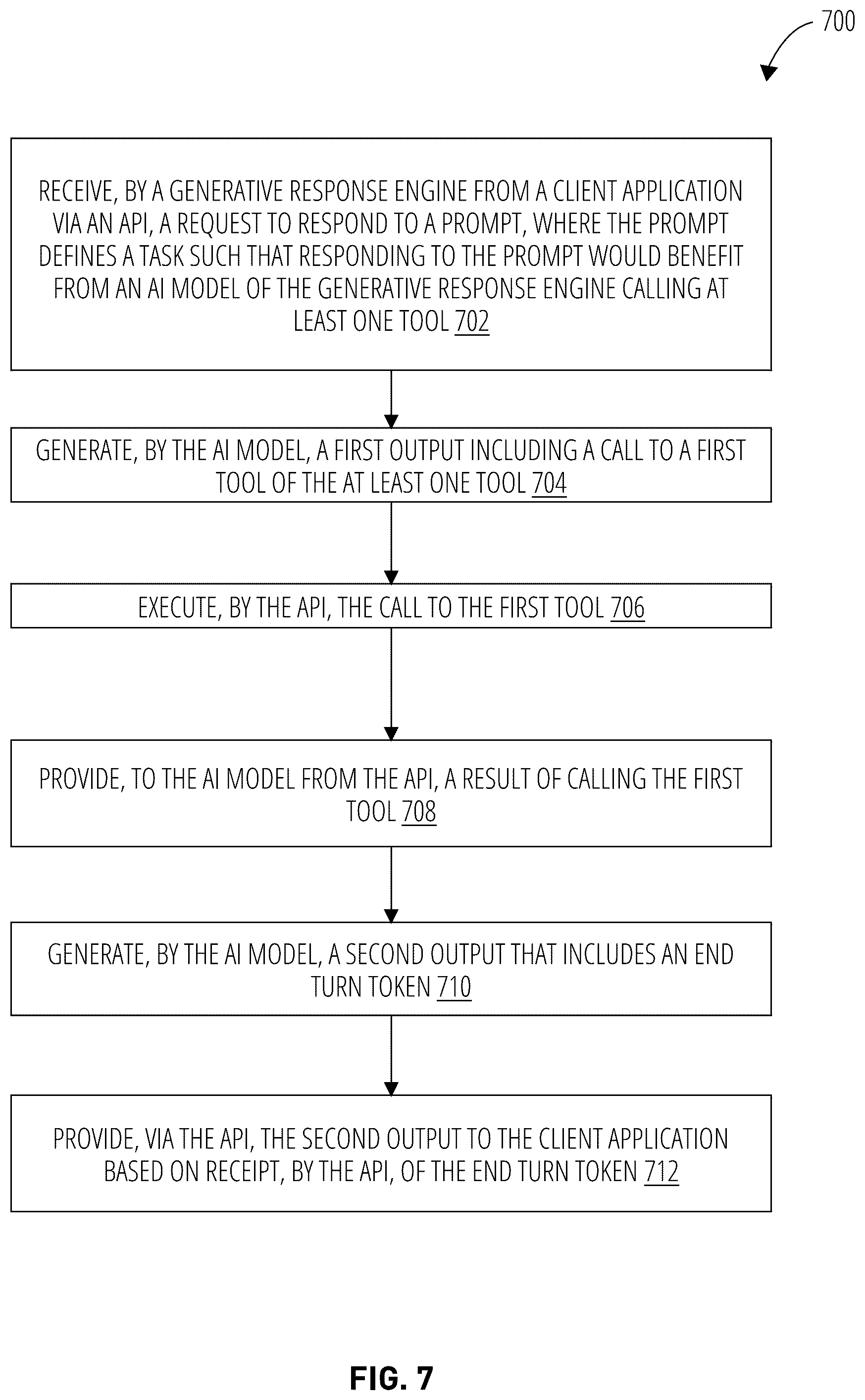 Patent US12591766 Figure 8 – Application programming interface with generative response engine state management