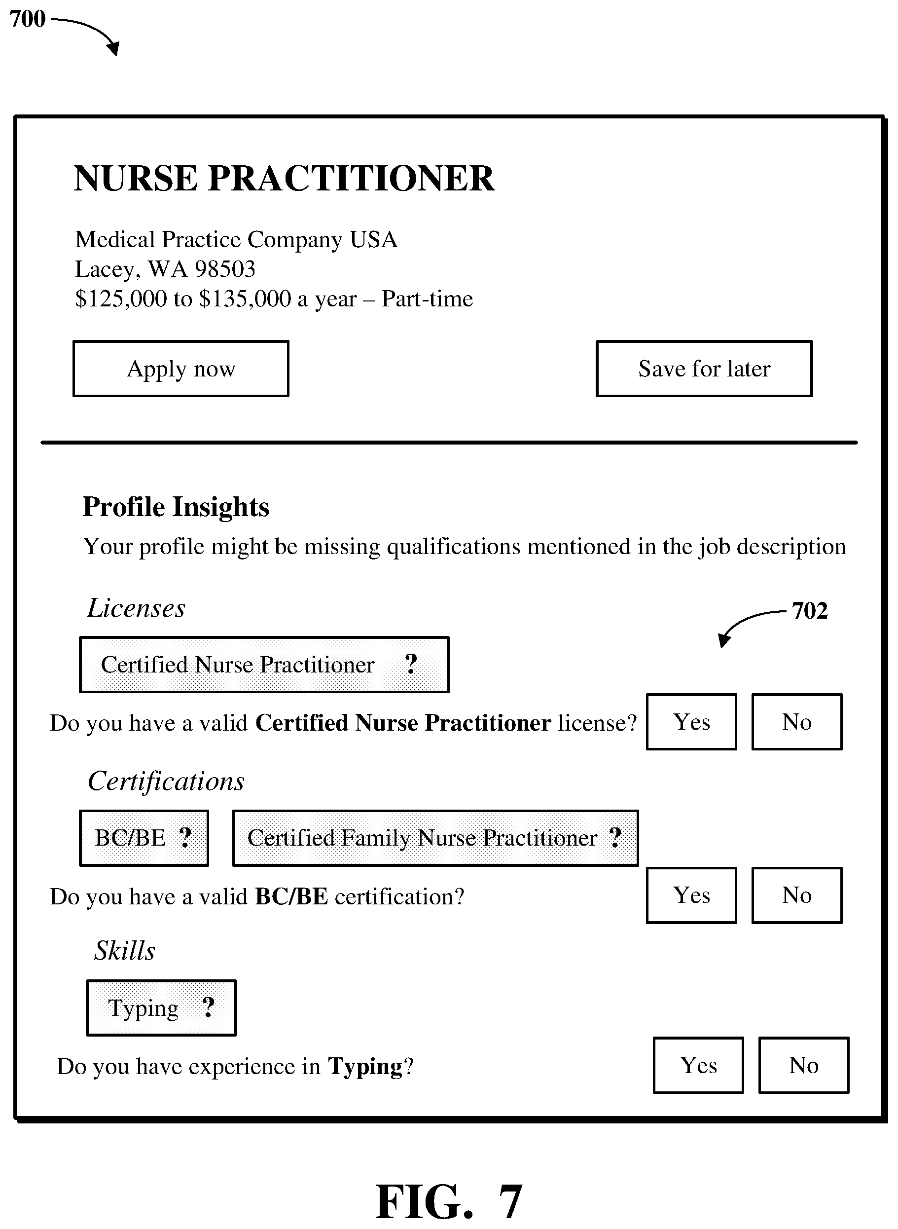 Patent US12591824 Figure 8 – Machine learning-driven user profile updates for job matching