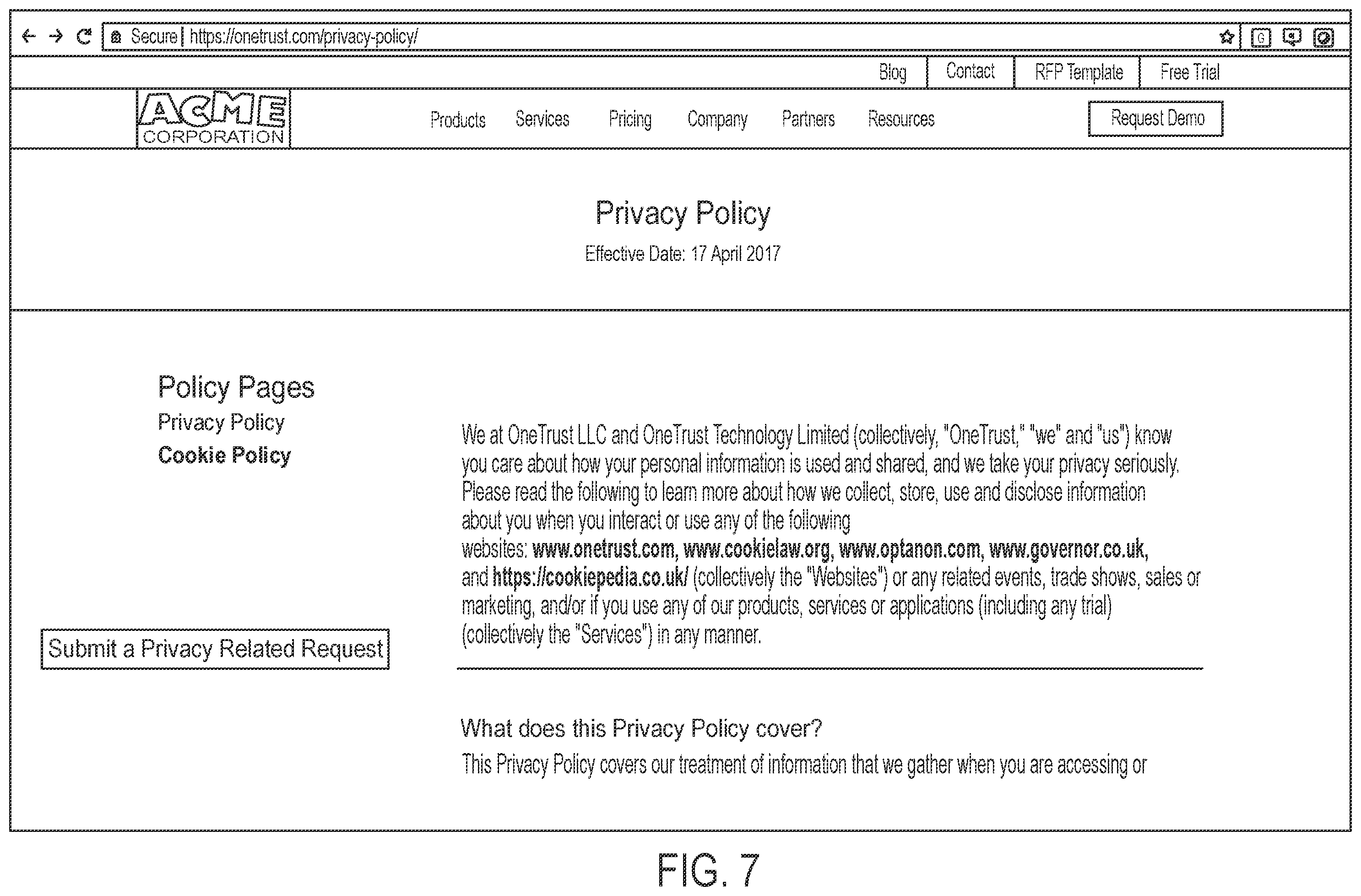 Patent US12591828 Figure 8 – Data processing systems for fulfilling data subject access requests and related methods